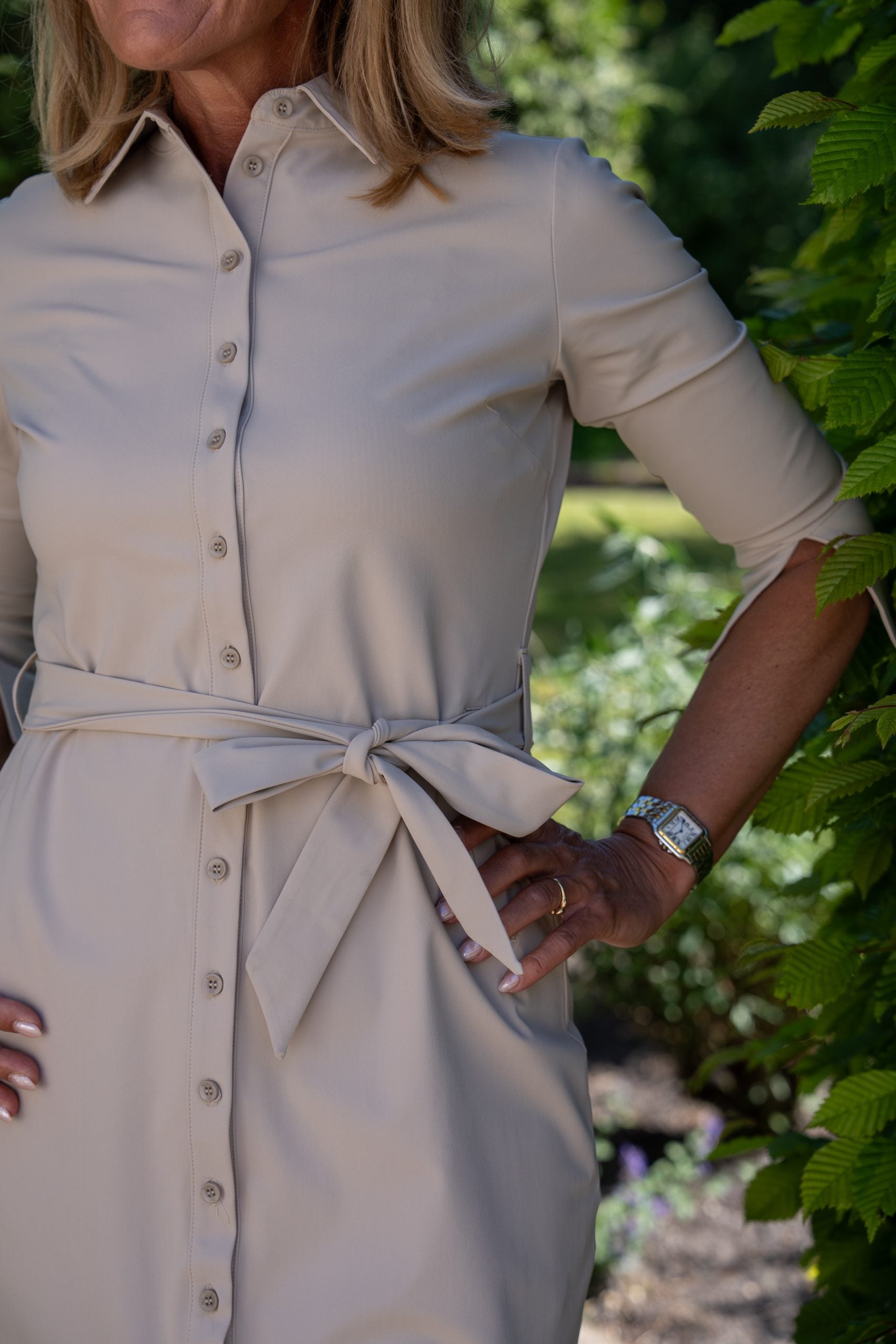 Mi Piace Travelstof Jurk beige 202092