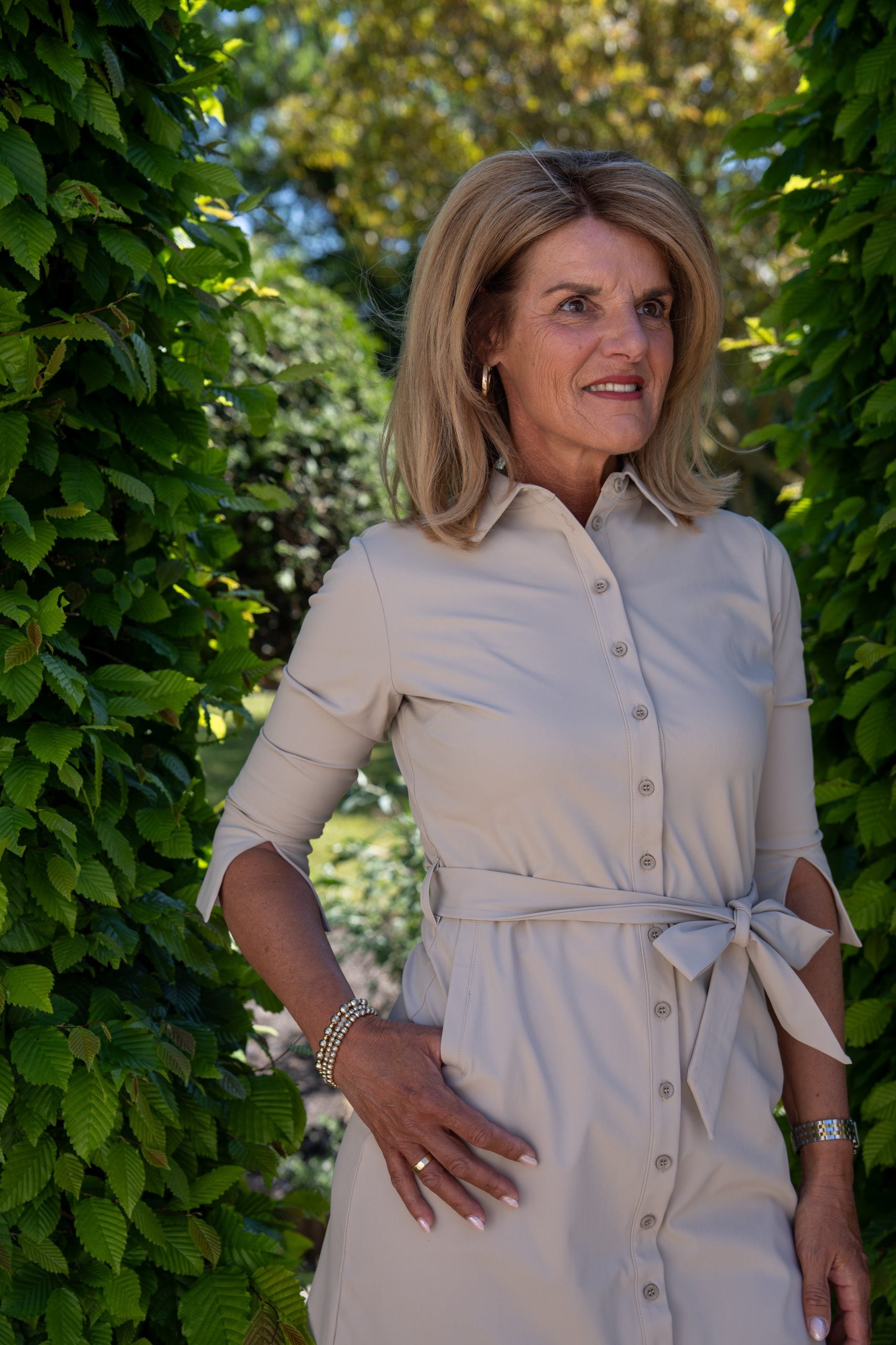 Mi Piace Travelstof Jurk beige 202092