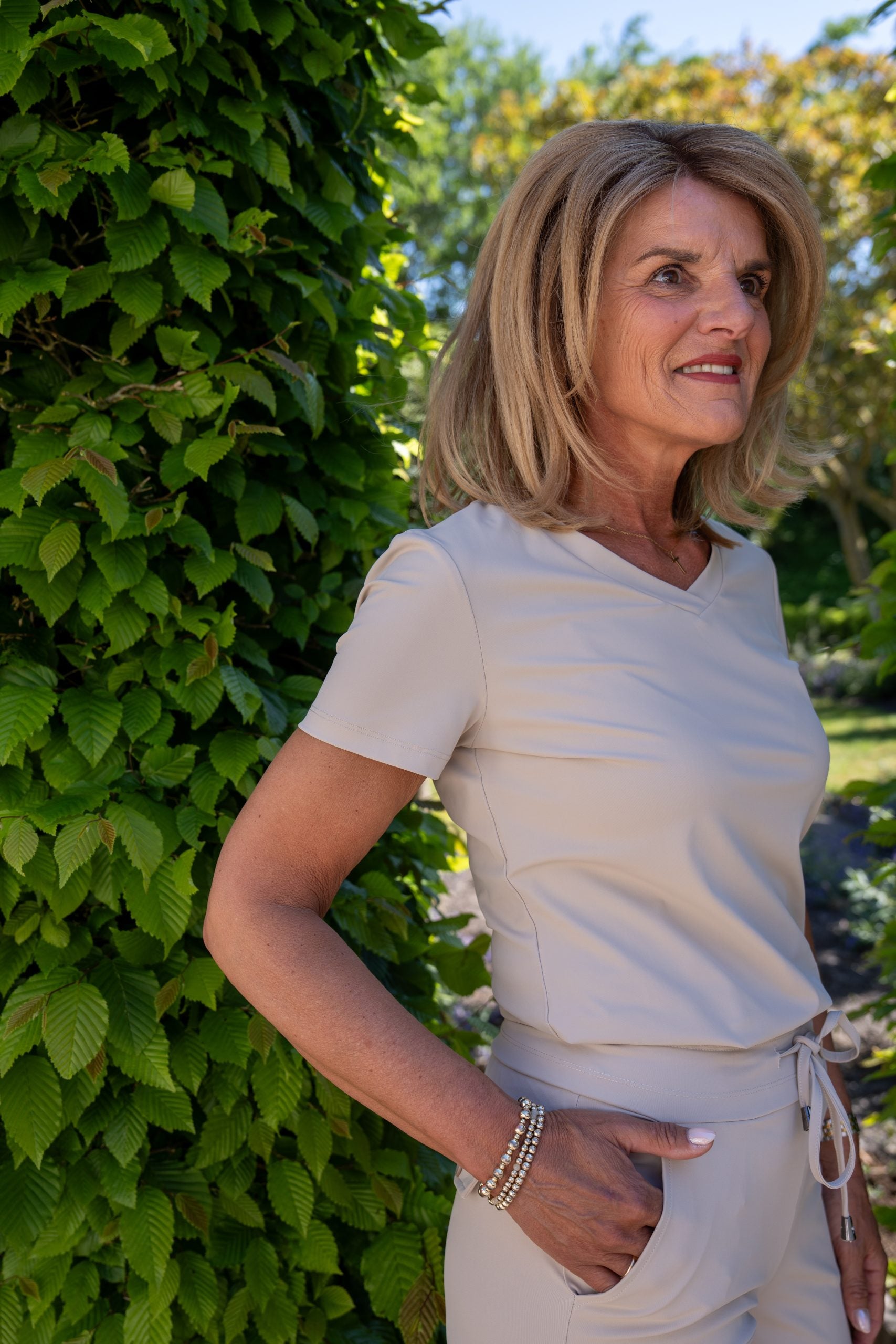 Mi Piace Travelstof Top beige 202080