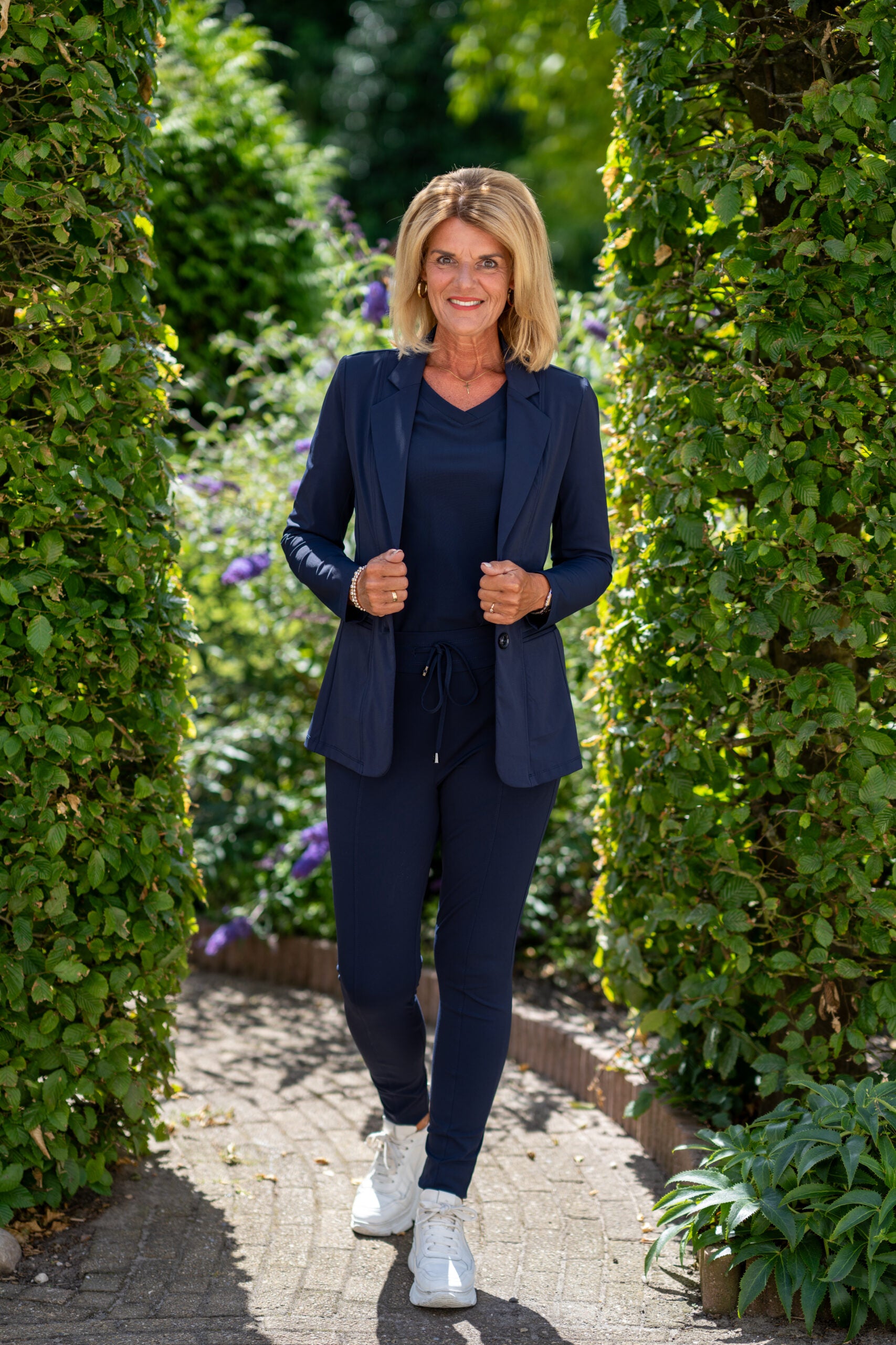 Mi Piace Halflange Travelstof Blazer 202102 donkerblauw