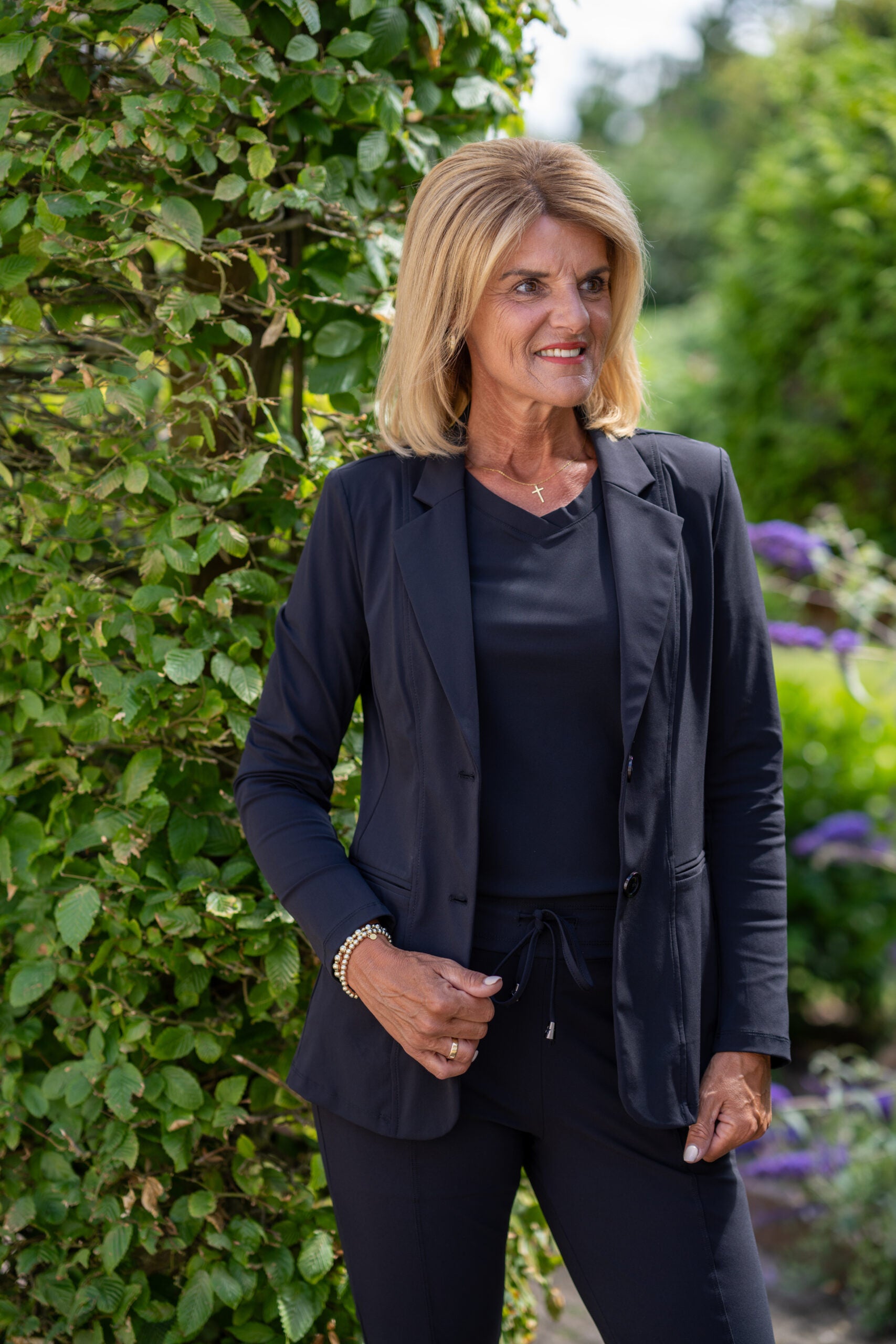 Mi Piace Halflange Travelstof Blazer 202102 zwart