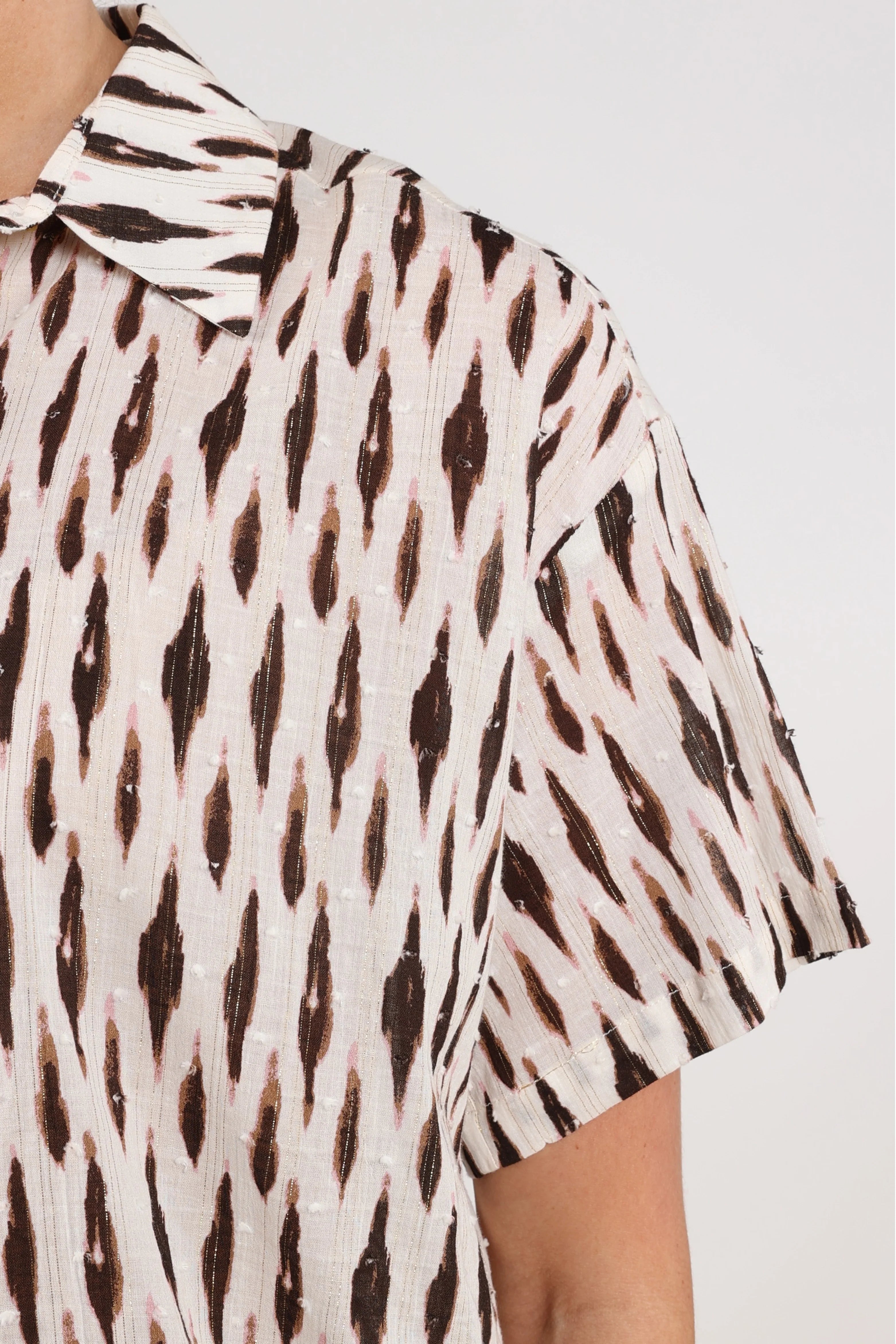 Nukus Britt Blouse Print offwhite/fango