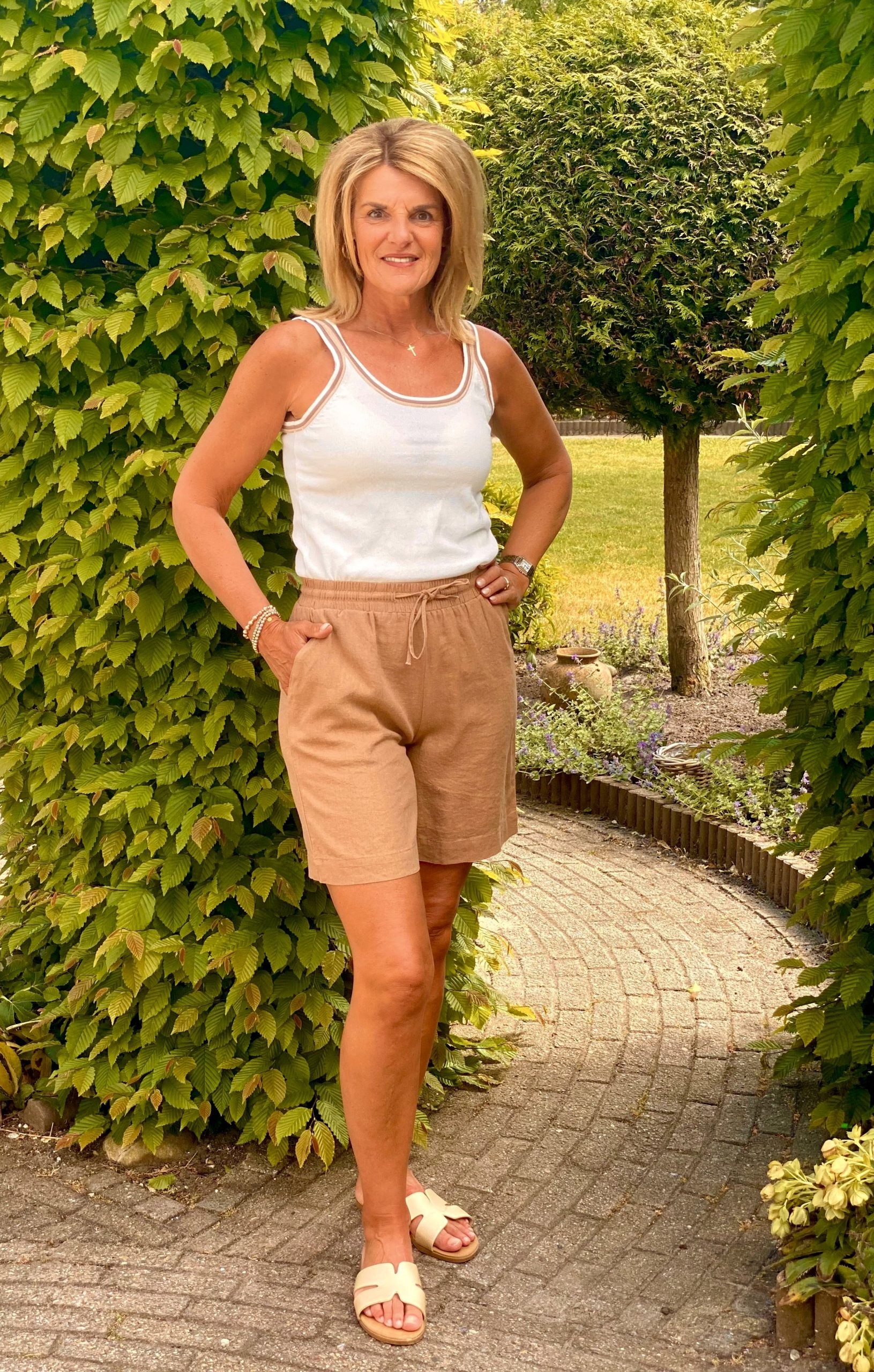 Freequent Linnen Lava Short Korte Broek burro