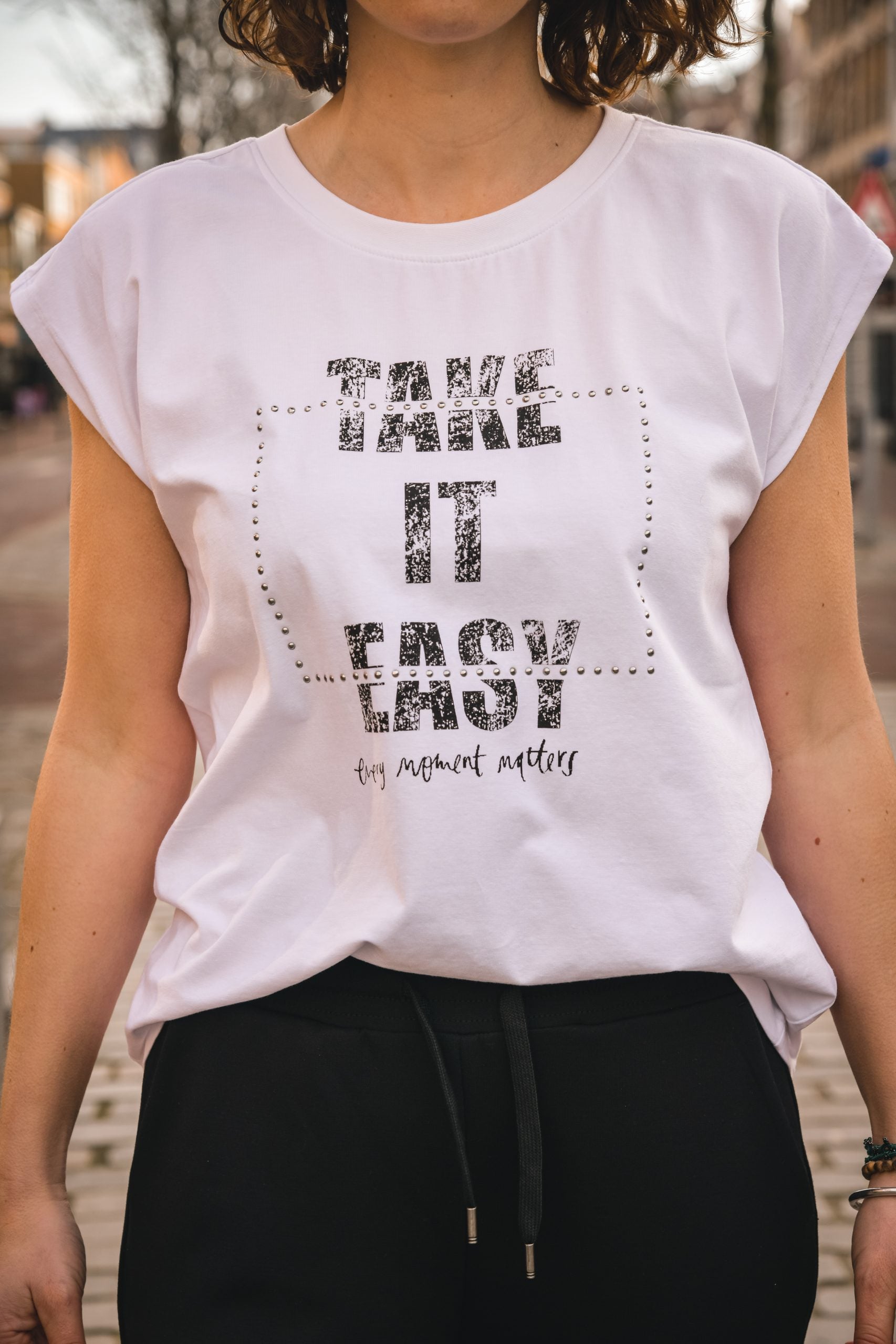 Freequent Fenjal Shirt brilliant white w. black