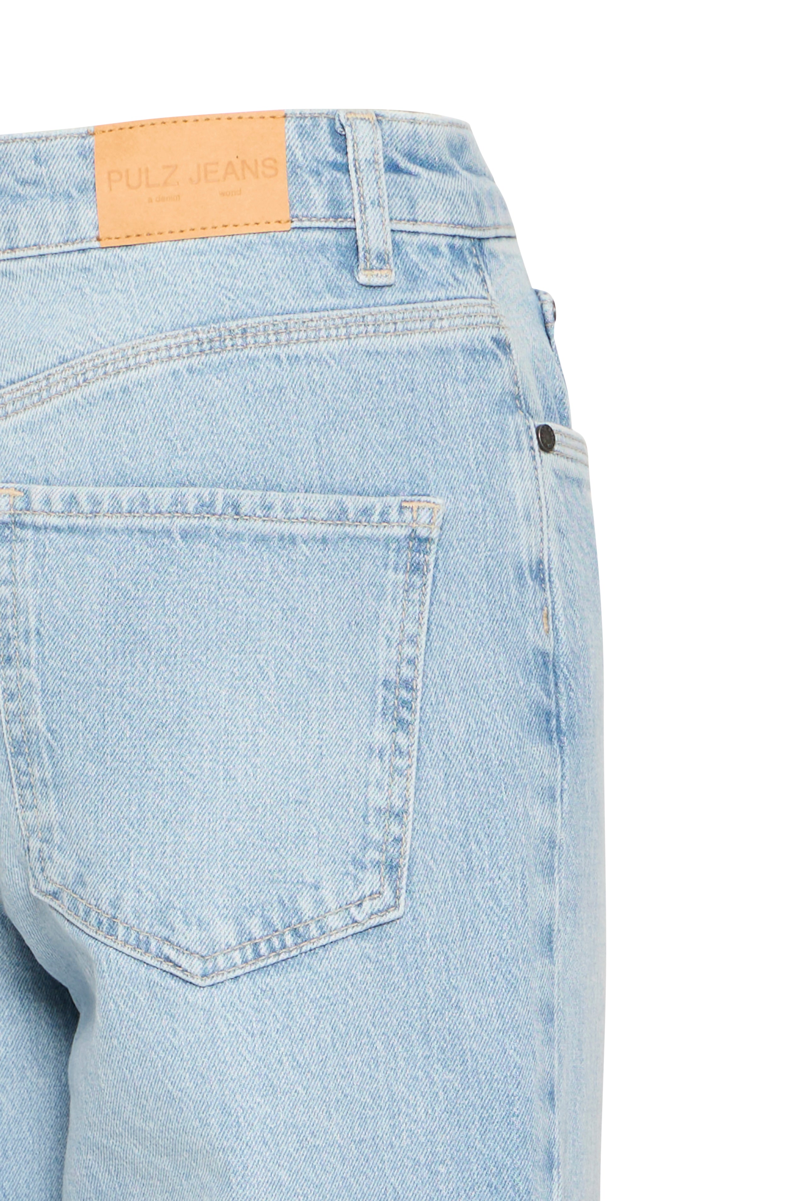 Pulz Jeans Vega UHW Wide Leg Jeans Broek L34 light blue denim