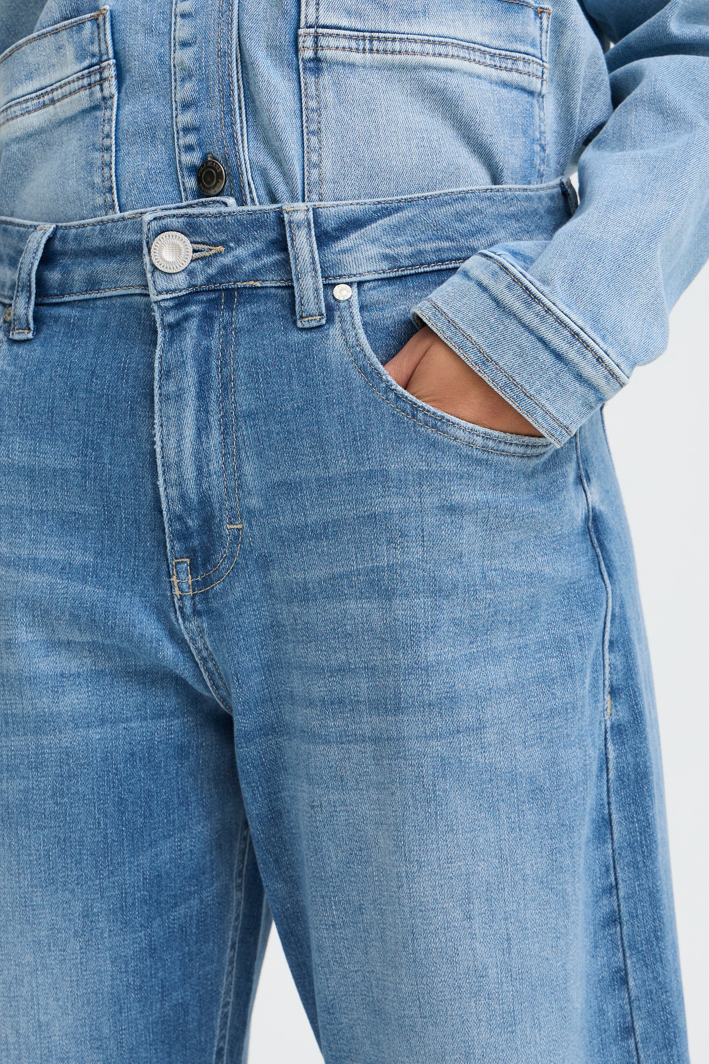 Pulz Jeans Anni HW Barrel Leg Jeans Broek medium blue denim