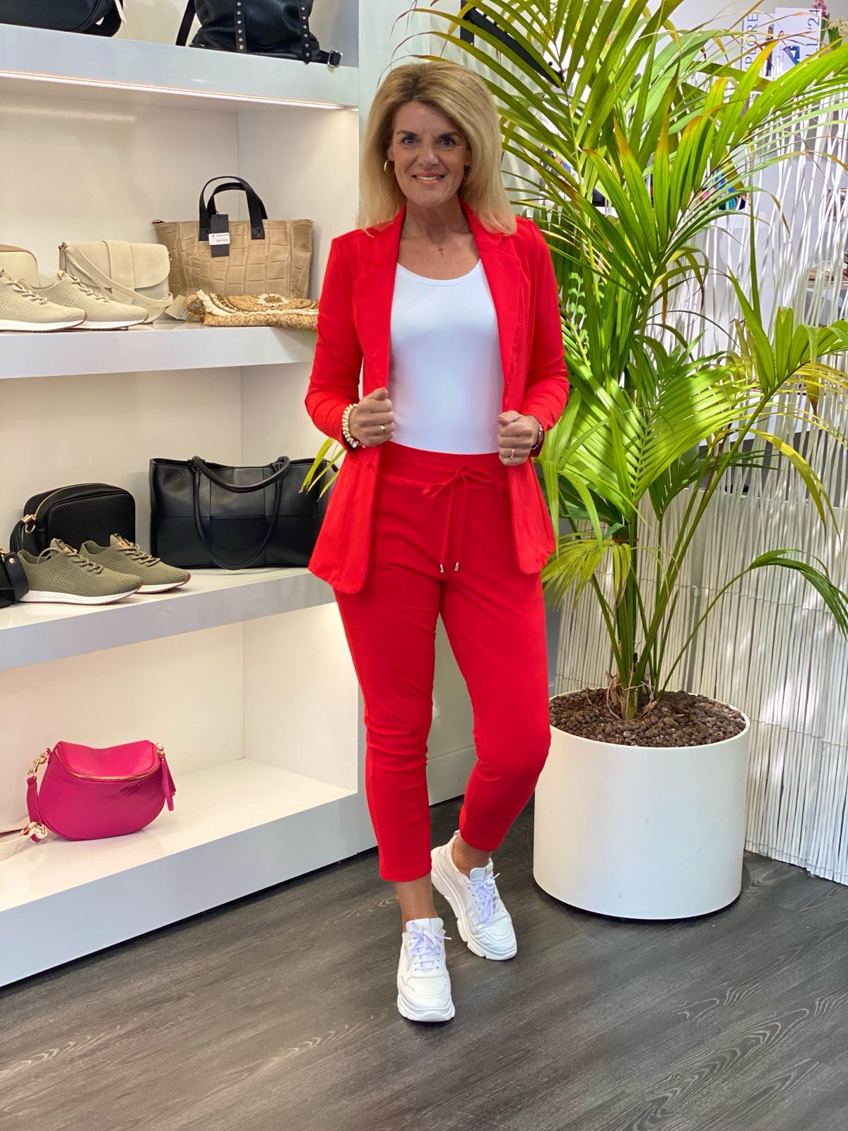 Mi Piace Travelstof Broek 7/8 rood 202024