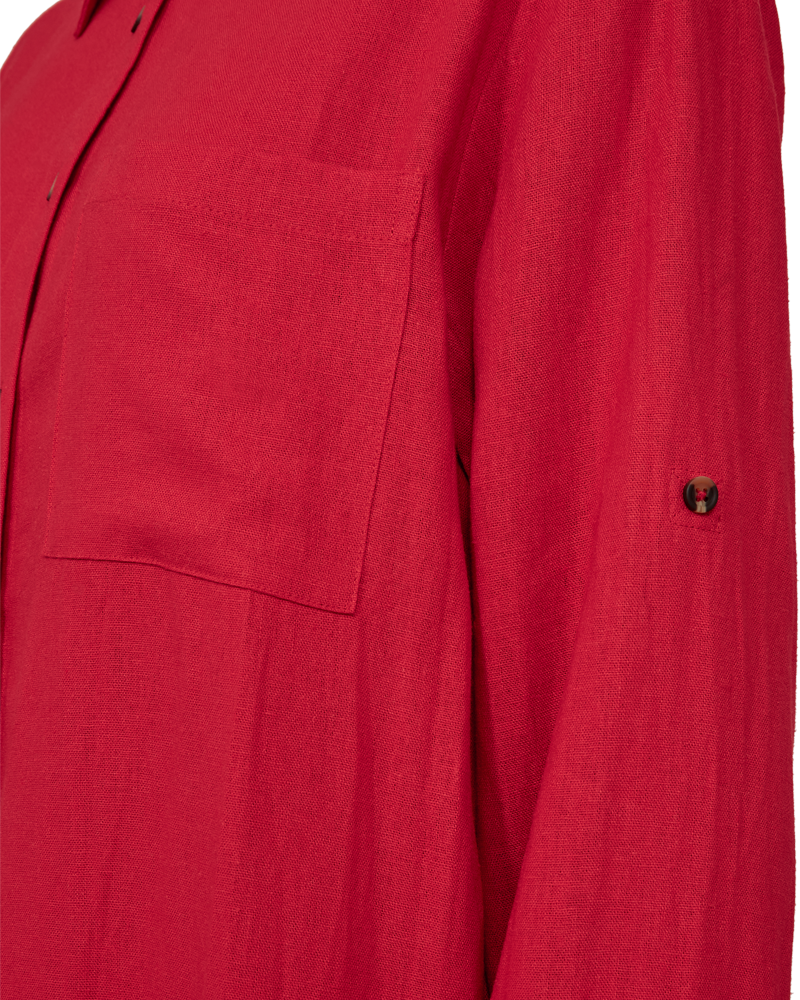 Freequent Lava Shirt Dress true red