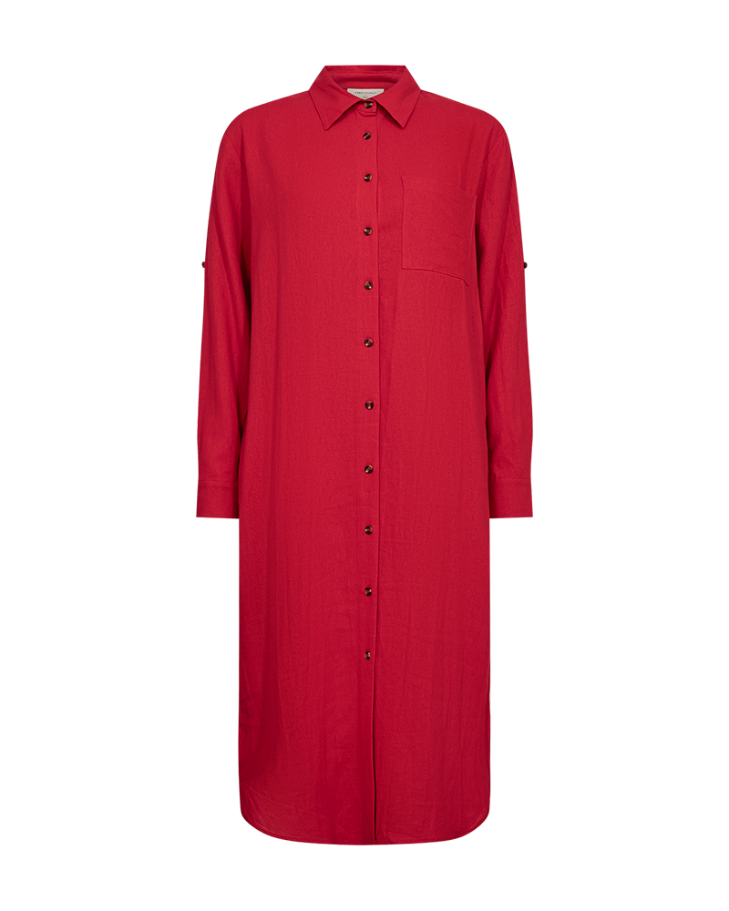 Freequent Lava Shirt Dress true red