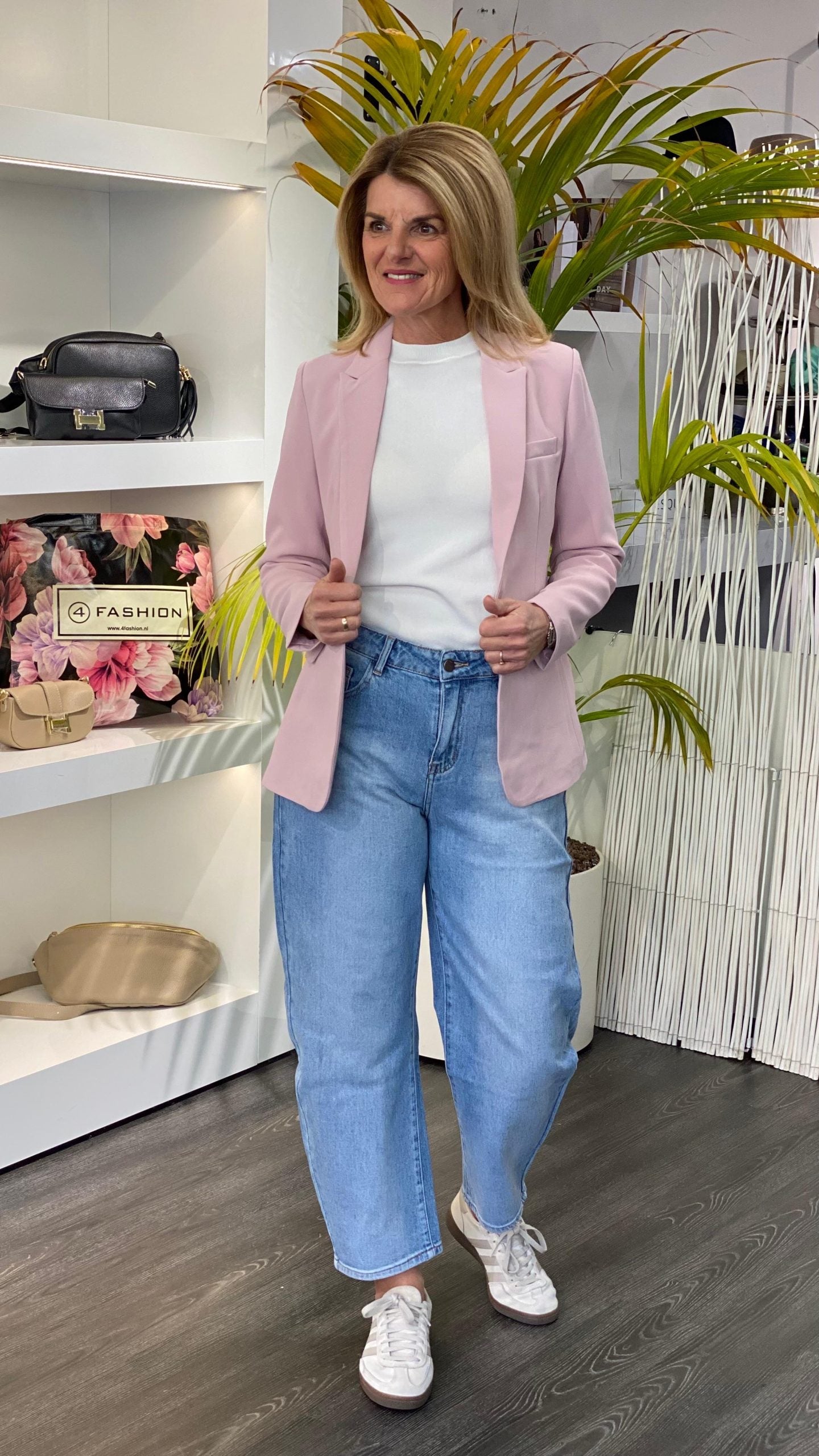 Fashion Halflange Blazer 0400 poeder roze