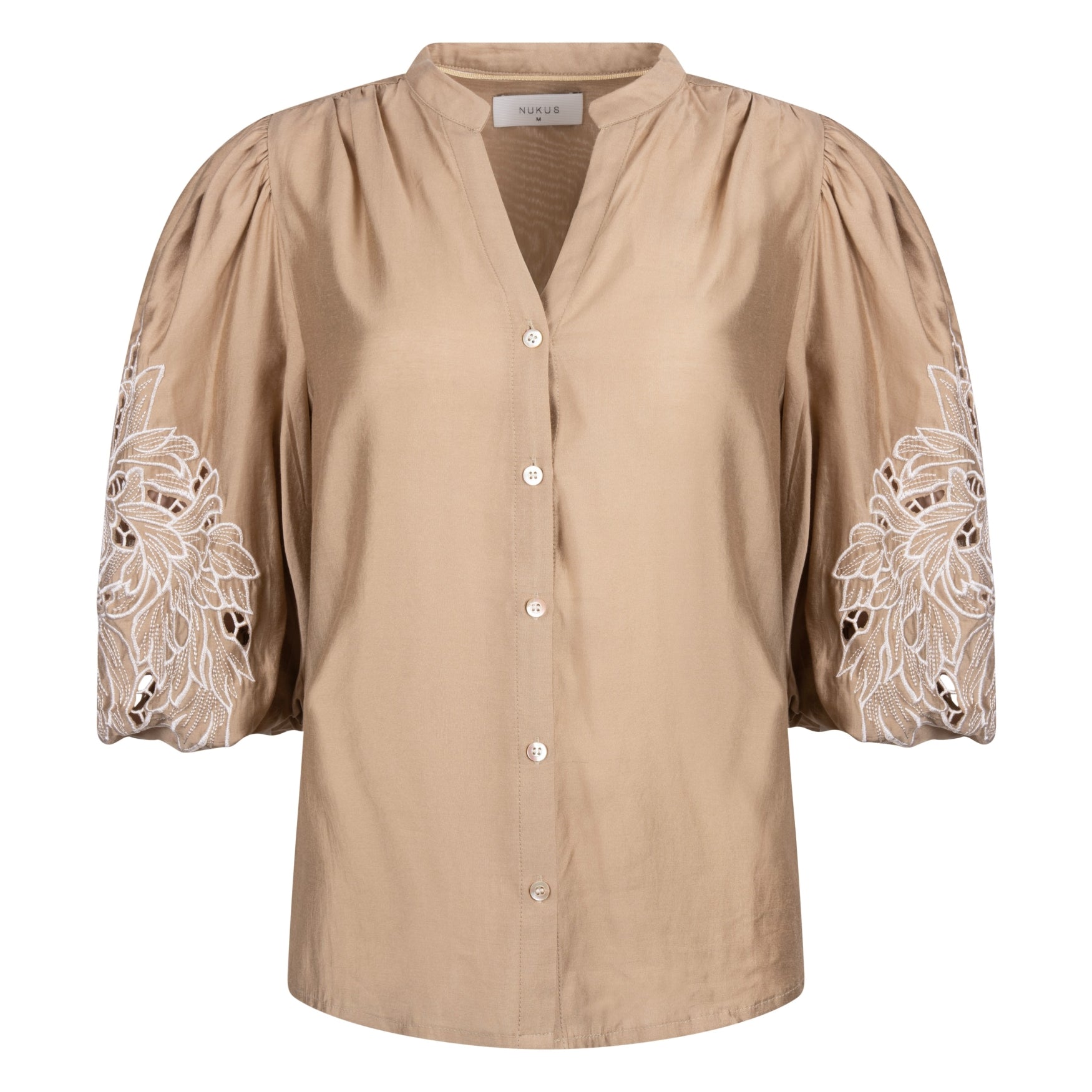 Nukus Rosie Blouse Embroidery camel