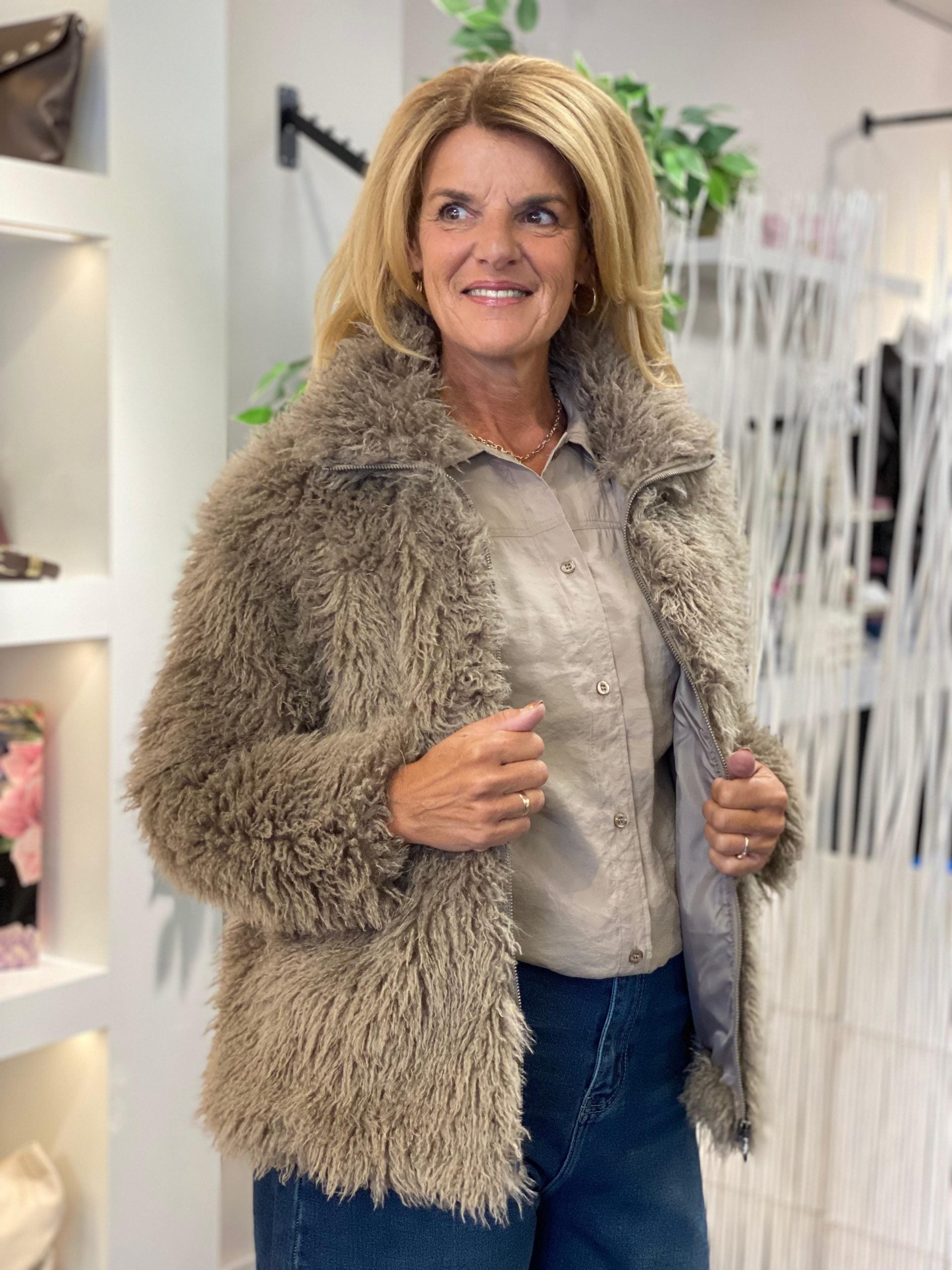 Freequent Fine Jacket desert taupe