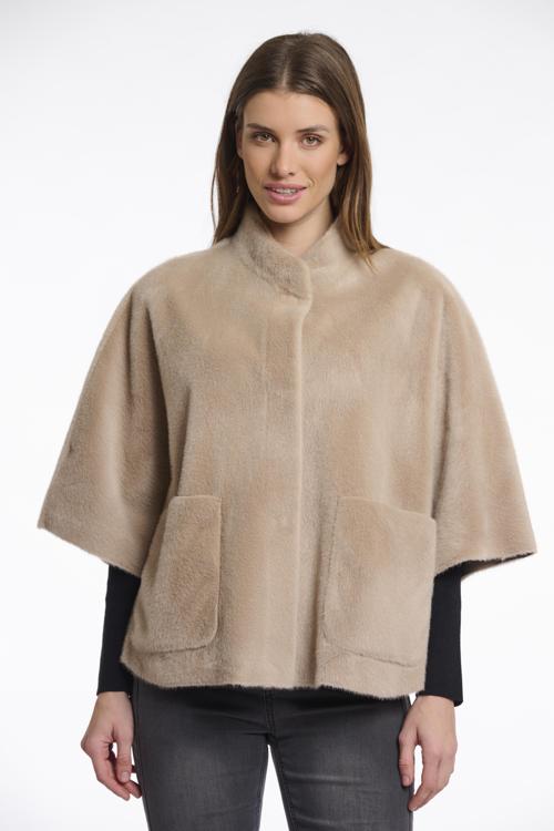 Rino & Pelle Dewi Faux Fur Cape oat
