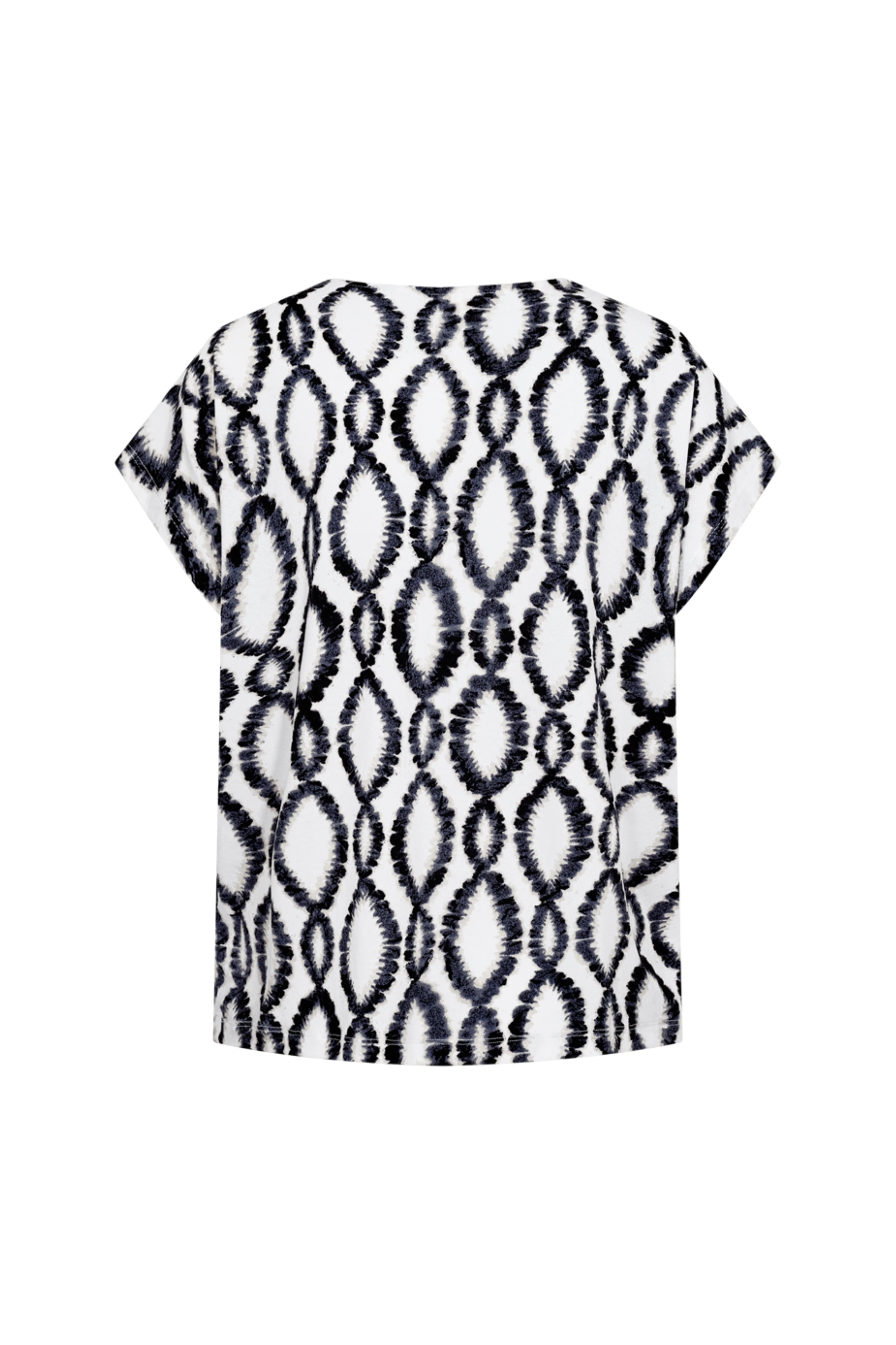 Freequent Floi Tee brilliant white w. black