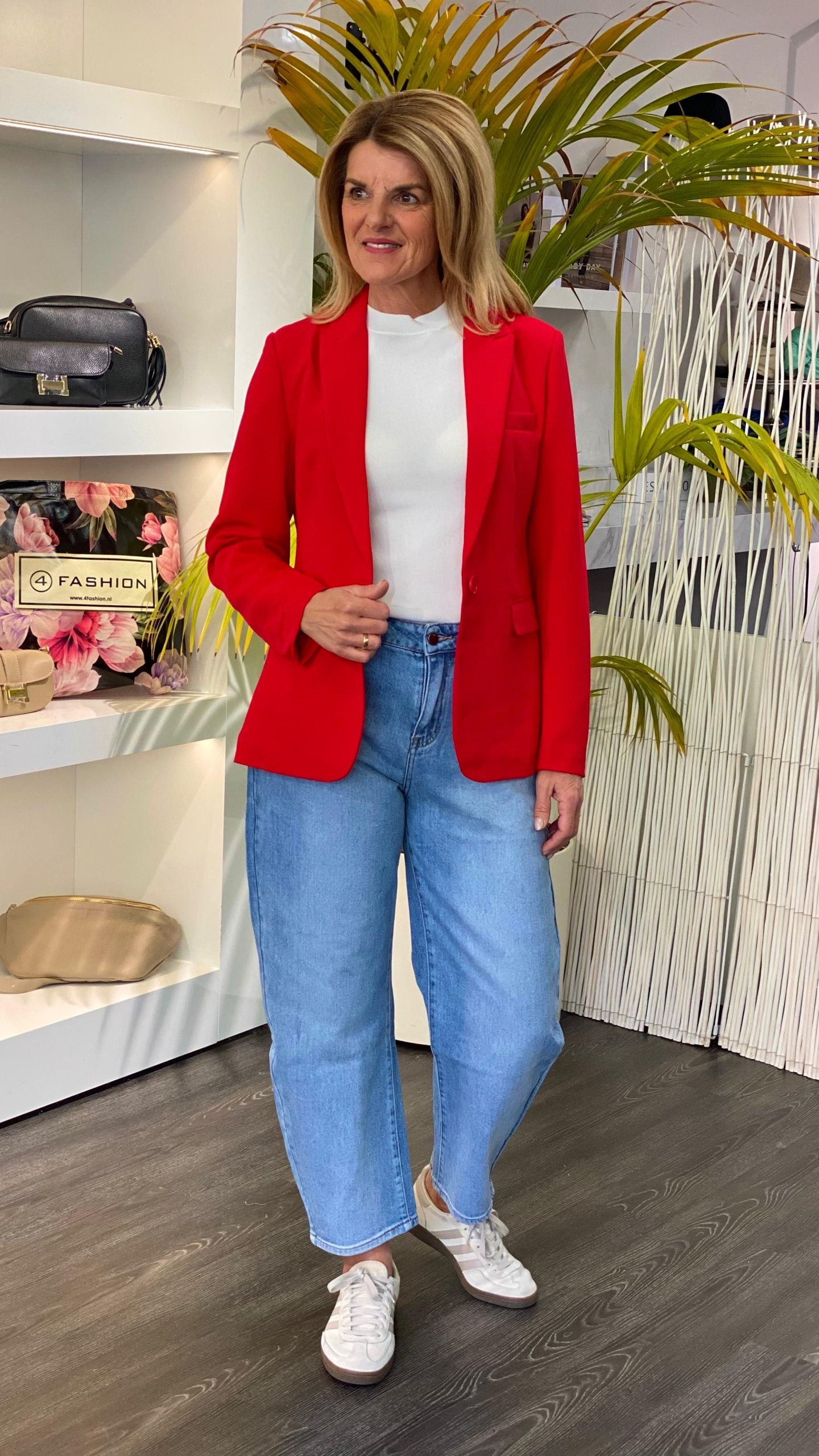 Fashion Halflange Blazer red 0399 rood