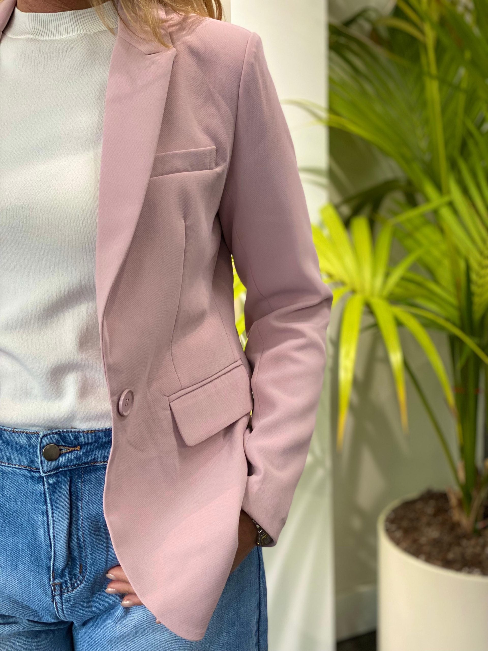 Fashion Halflange Blazer 0400 poeder roze