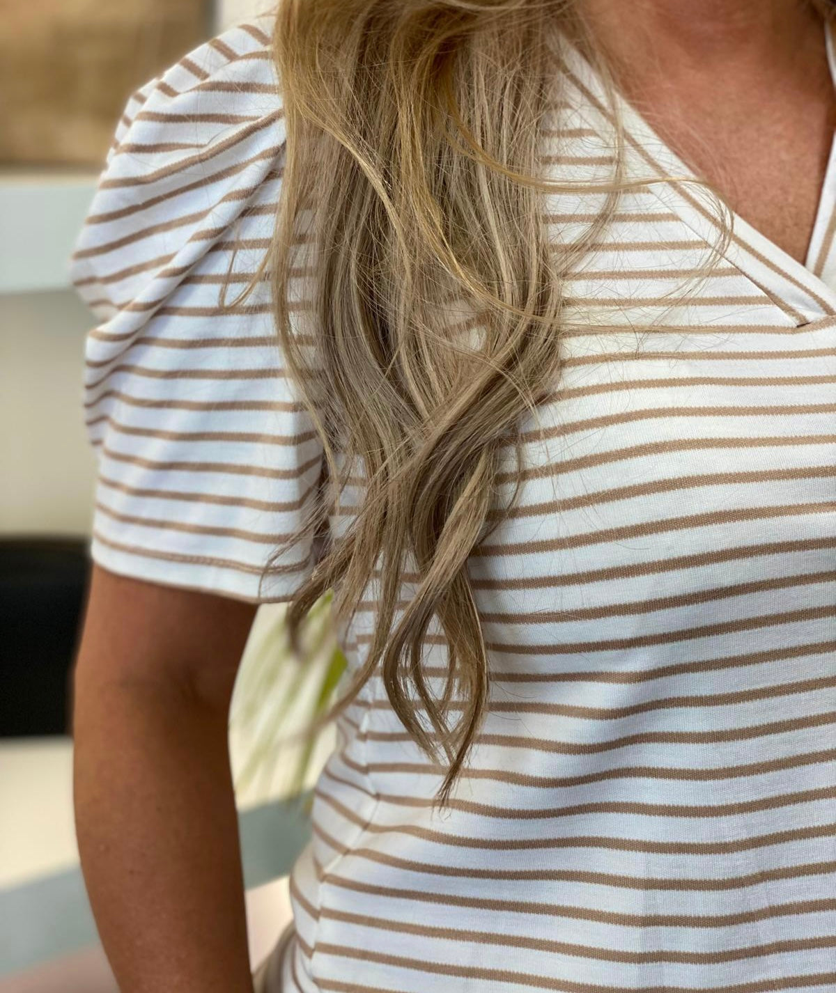 chastar zand streep stripe top