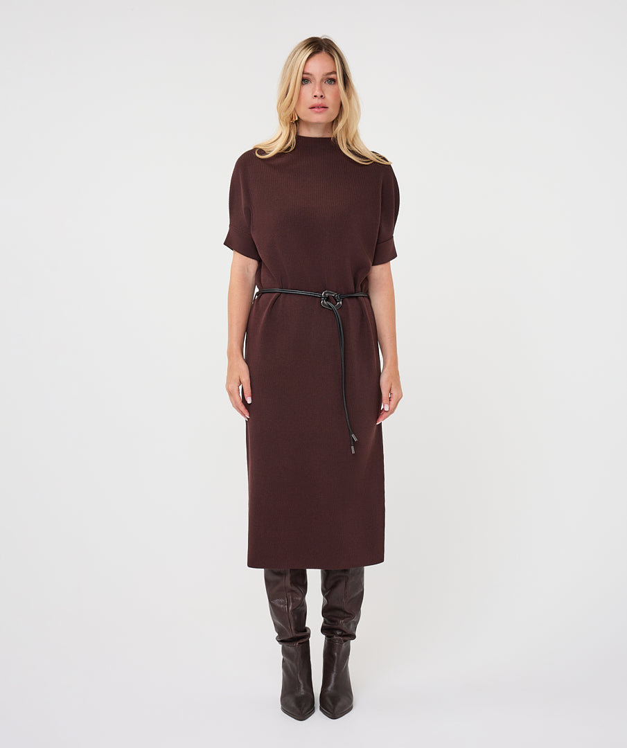 Esqualo Long Dress Knit cacao F26.18515