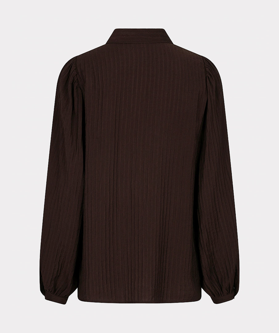 Esqualo Crinkle Blouse cacao brown F26.15505