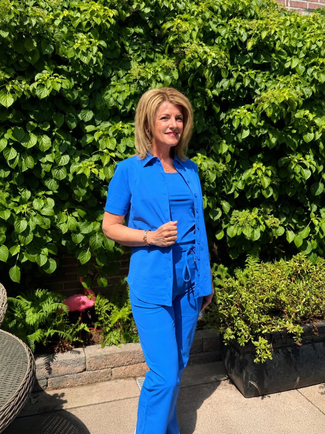 Mi Piace Travelstof Blouse Korte Mouw 202031 nautic blue