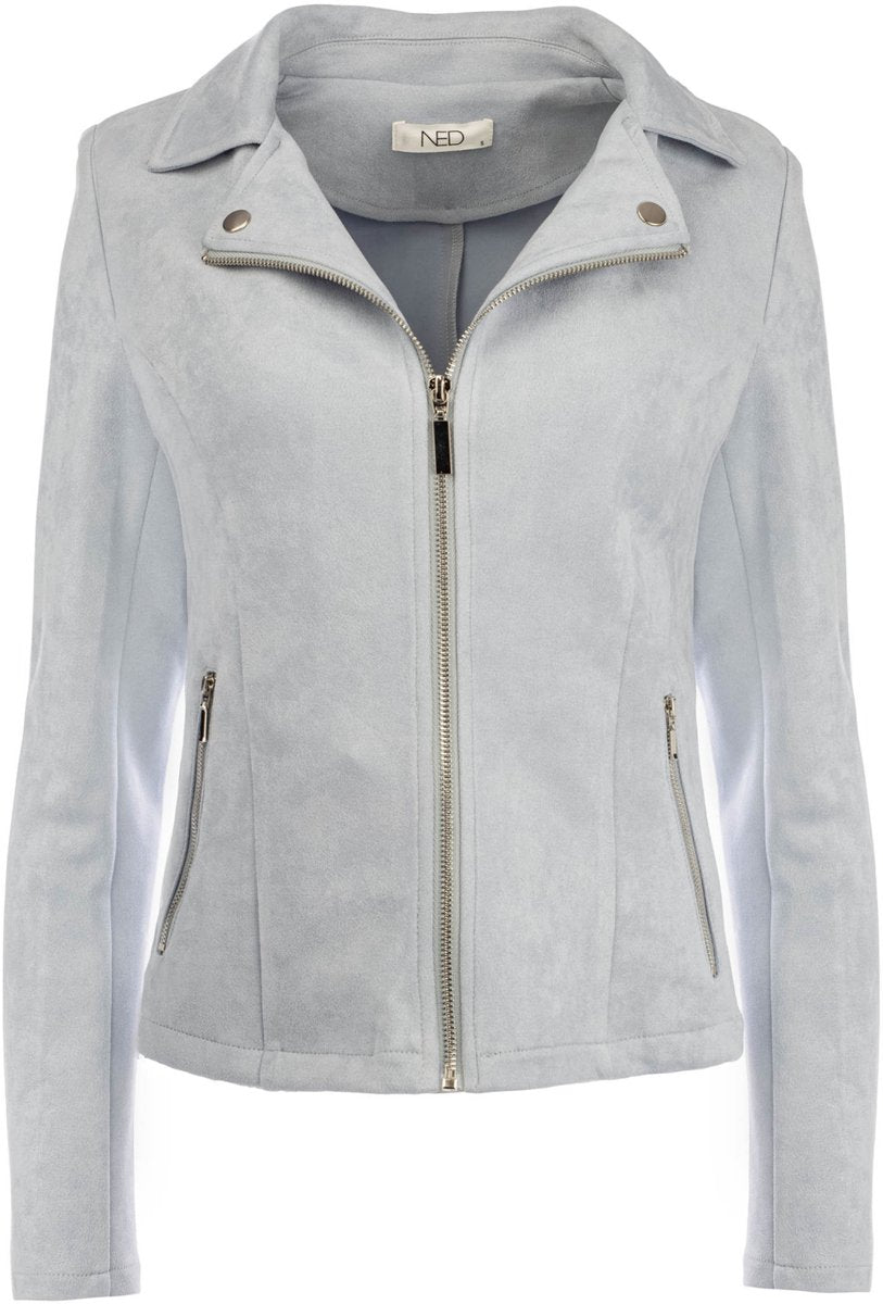 NED Yansel LS Suedine Jacket xenon blue