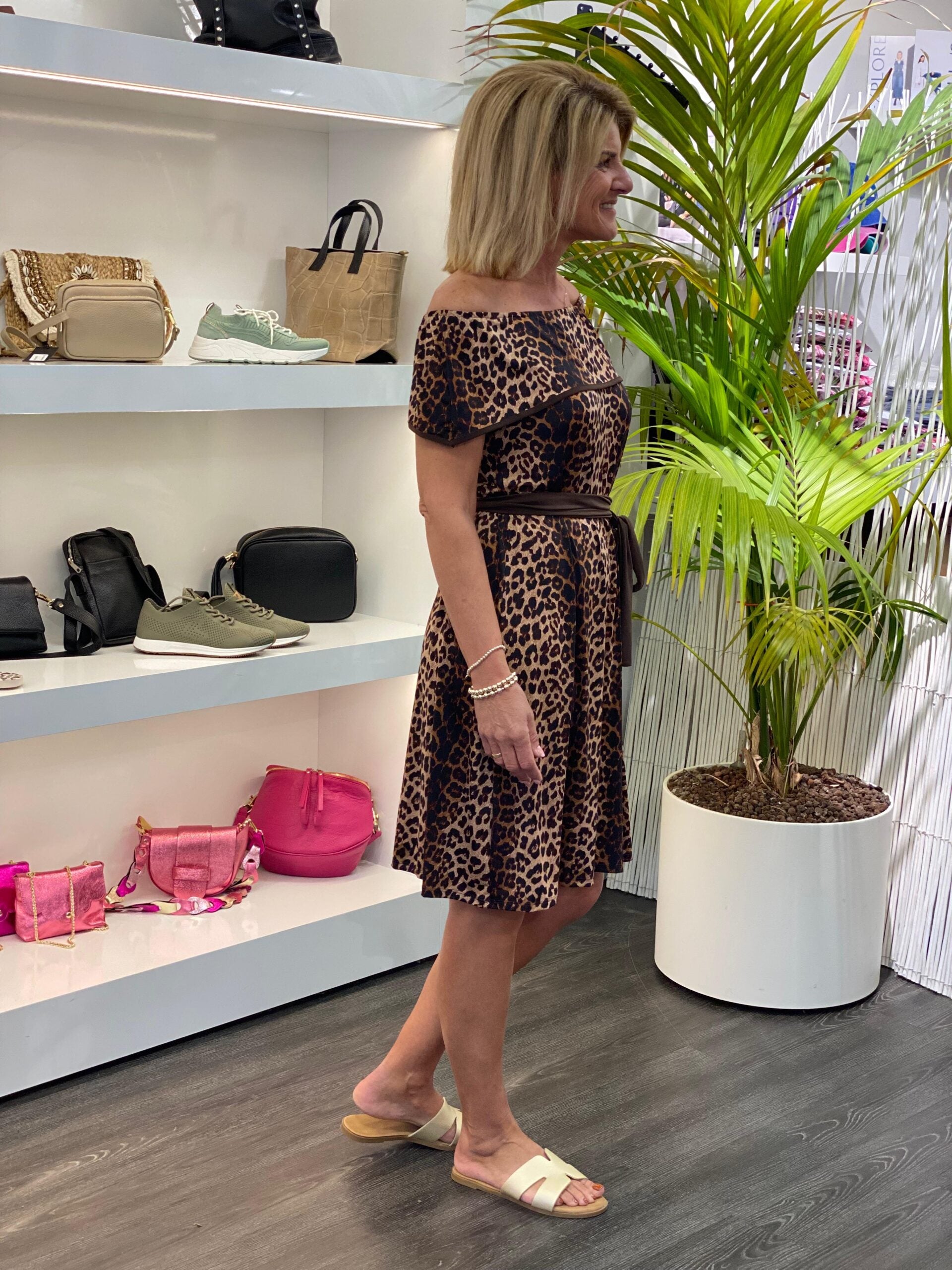 Jurk florijn animal off shoulder