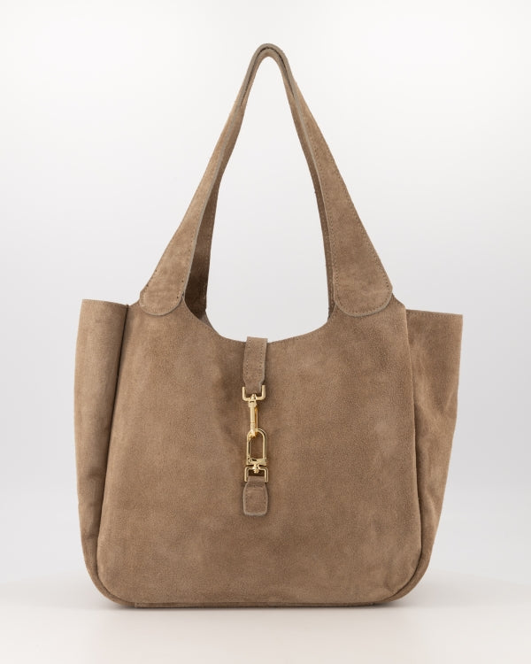 Loez Shopper Tas Suede taupe T404