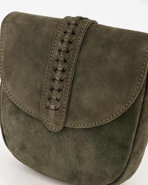 Malta Crossbody Tas Suede T410 olijfgroen