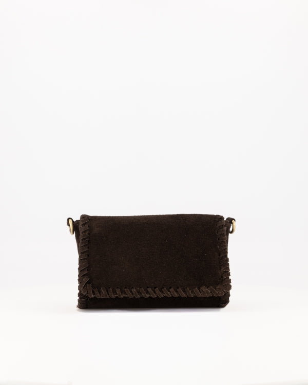 Romee Tas Suede donkerbruin T422