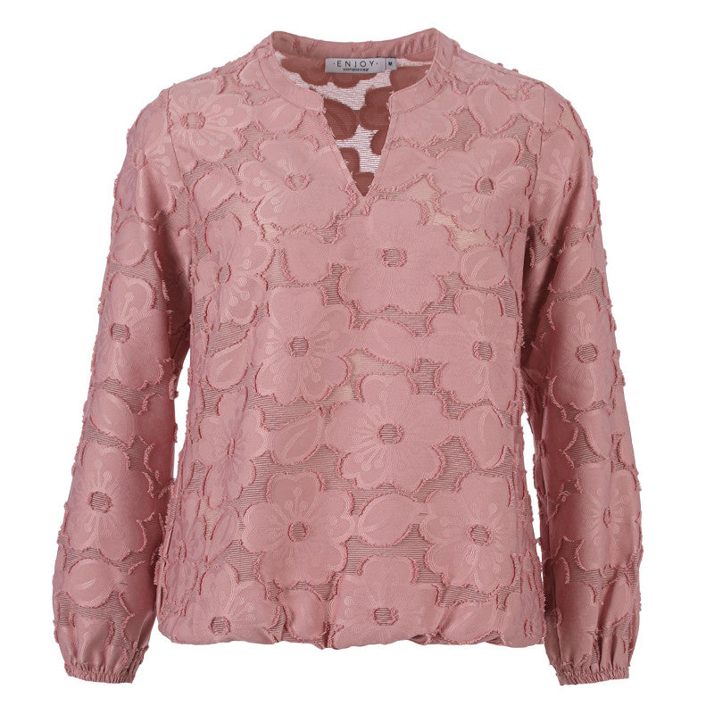 Enjoy Blouse LM Bloem Structuur 886999 Poederrose