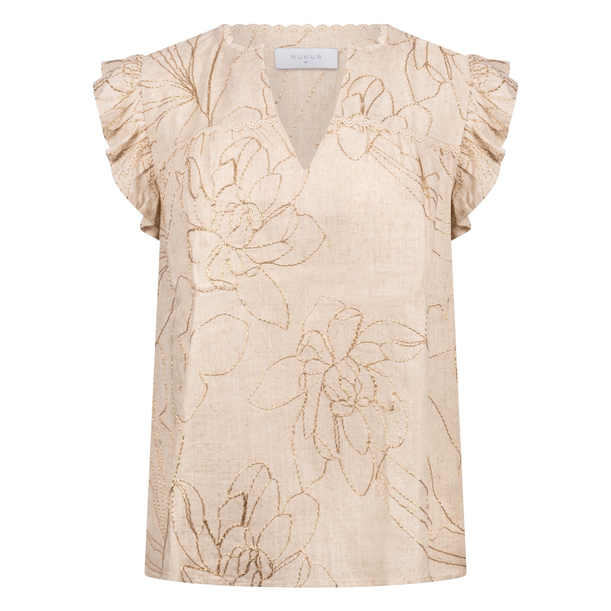 Nukus Lori Top Embroidery sand