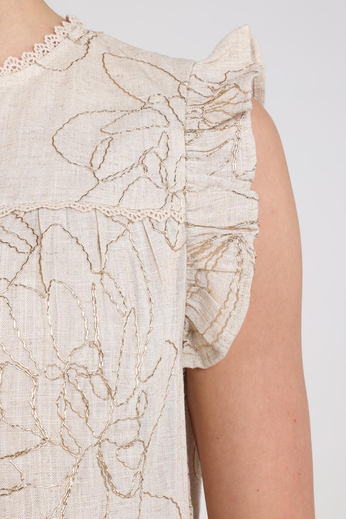 Nukus Lori Top Embroidery sand