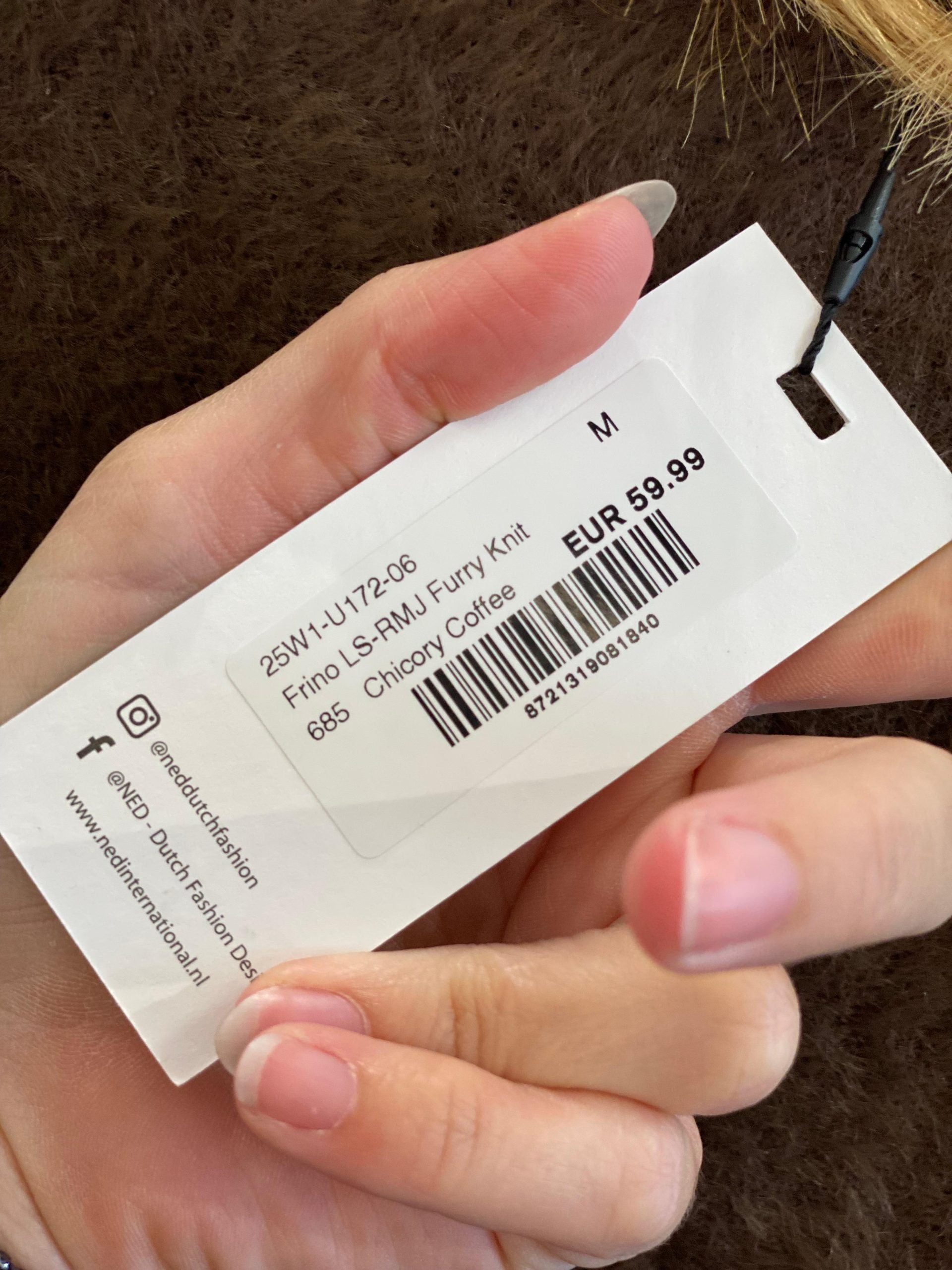 NED Frino LS-RMJ Furry Knit Vest chicory coffee