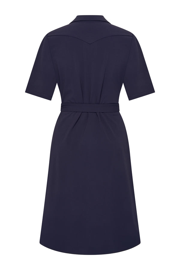 Mi Piace Travelstof Jurk 202807 donker blauw