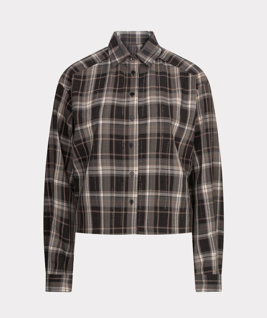 Esqualo Strass Blouse checkered print F26.28513