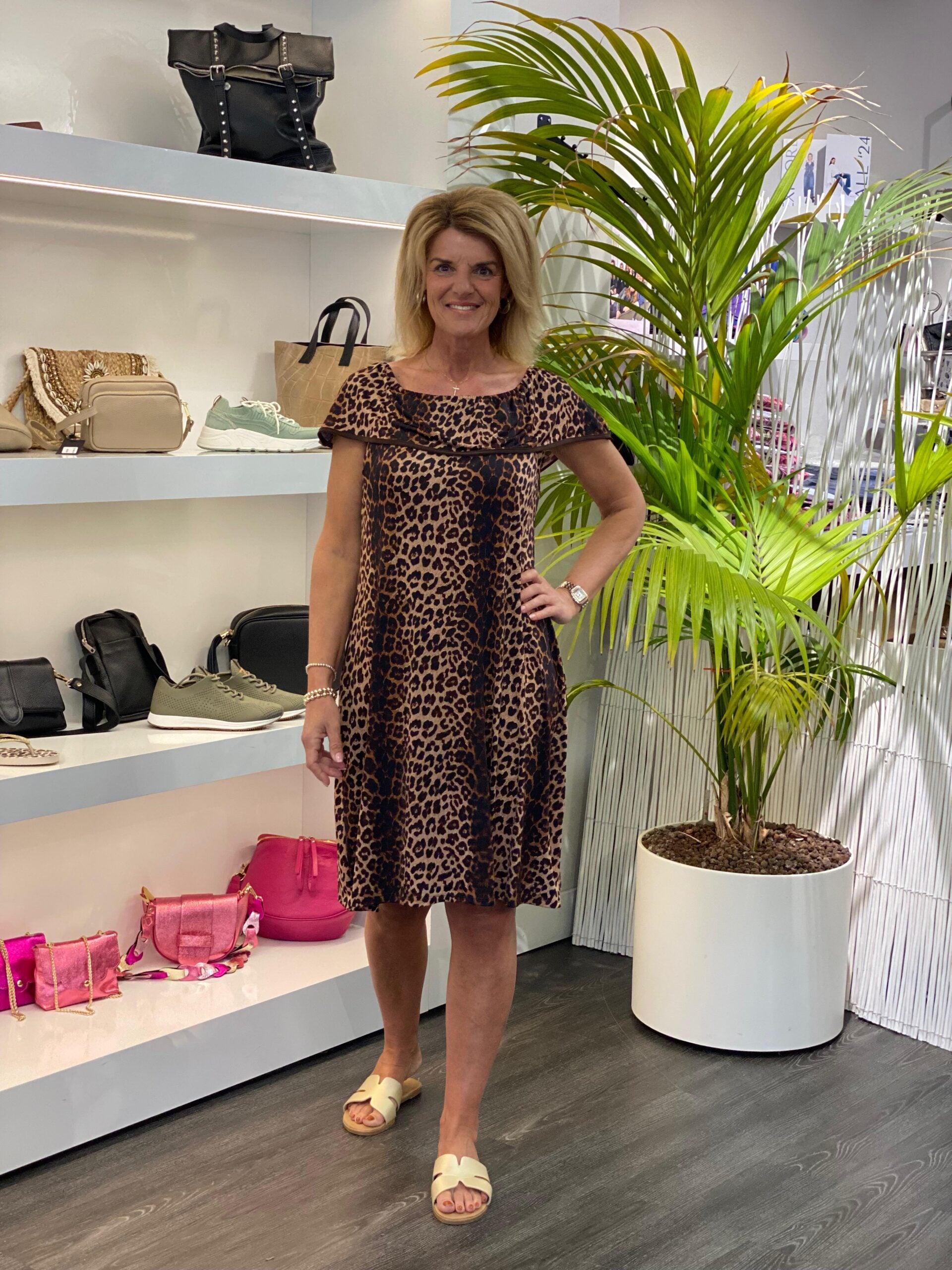 Jurk florijn animal off shoulder