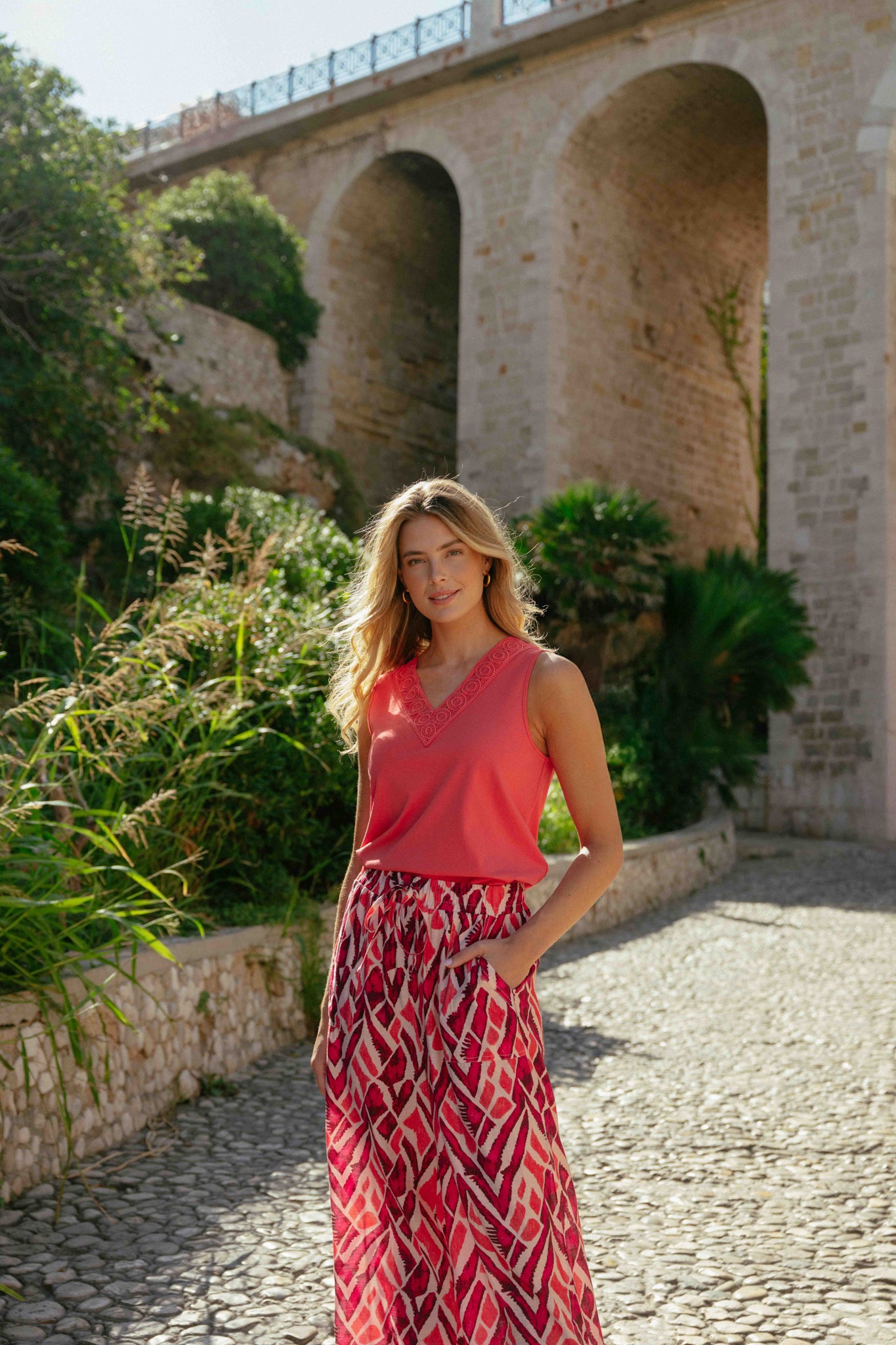 C&S Tirill Top sunkissed coral