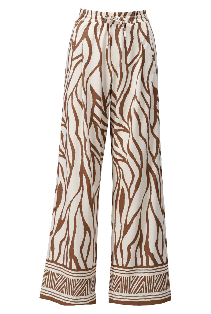 K-Design Broek met Design C206 P077 off white bruin