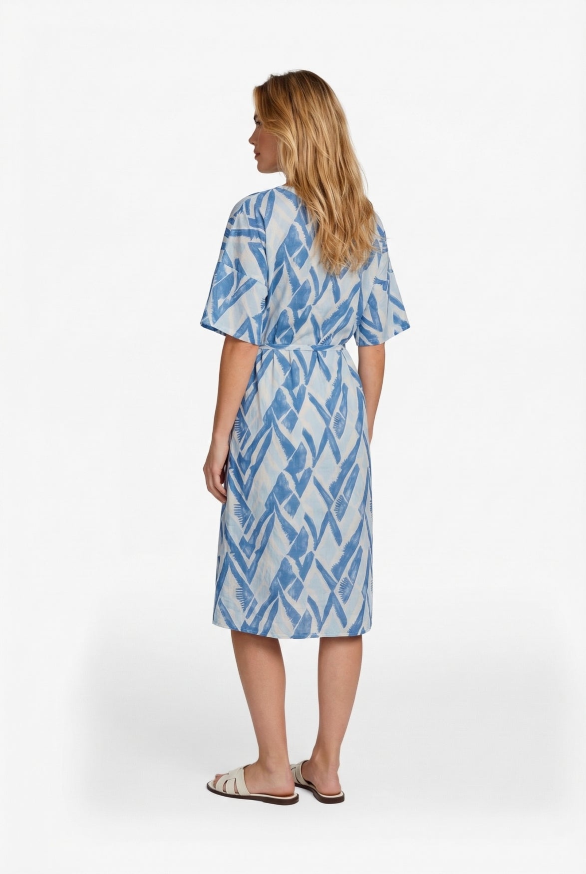 C&S Dalma Jurk sand / cornflower blue