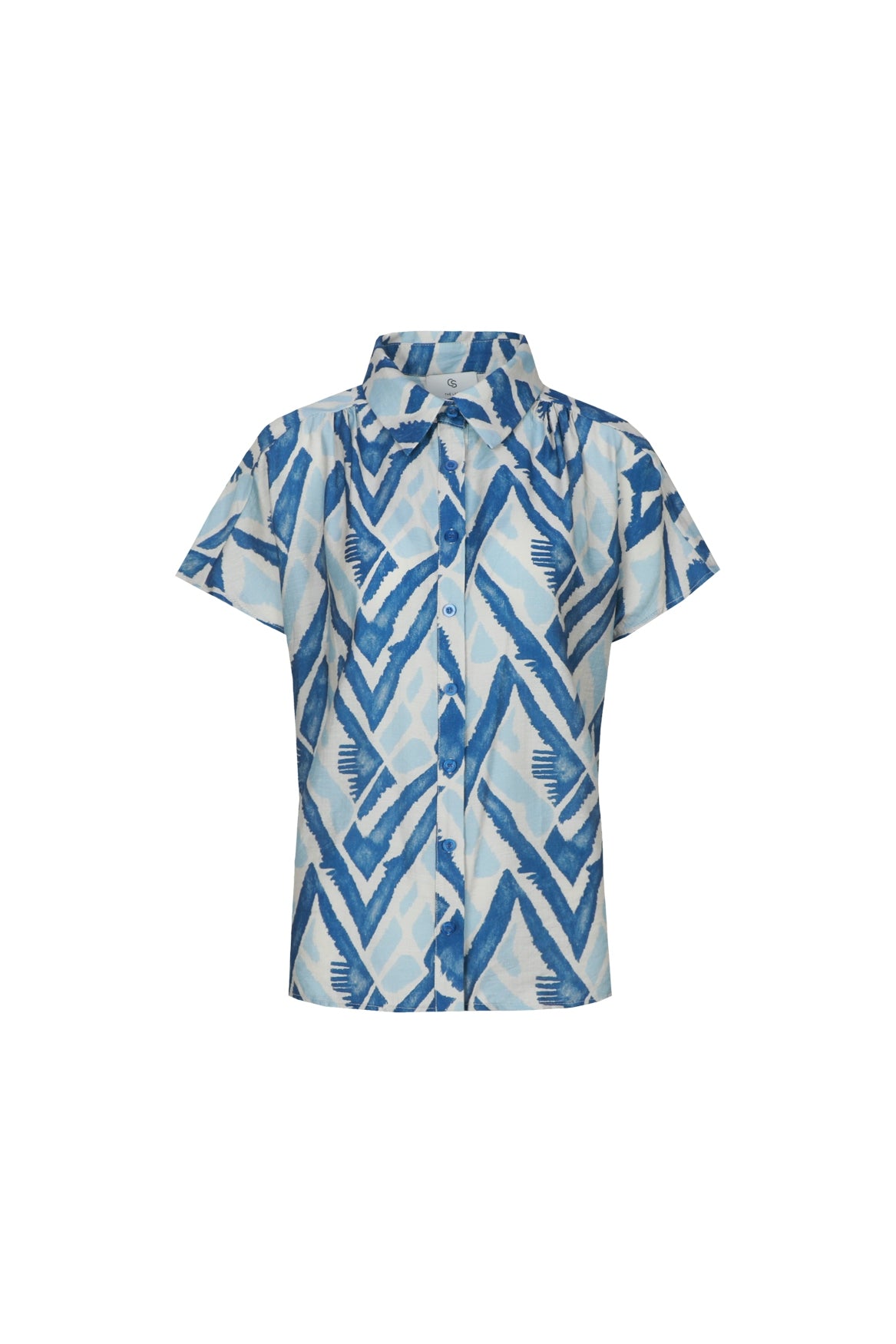 C&S Lene Blouse sand / cornflower blue