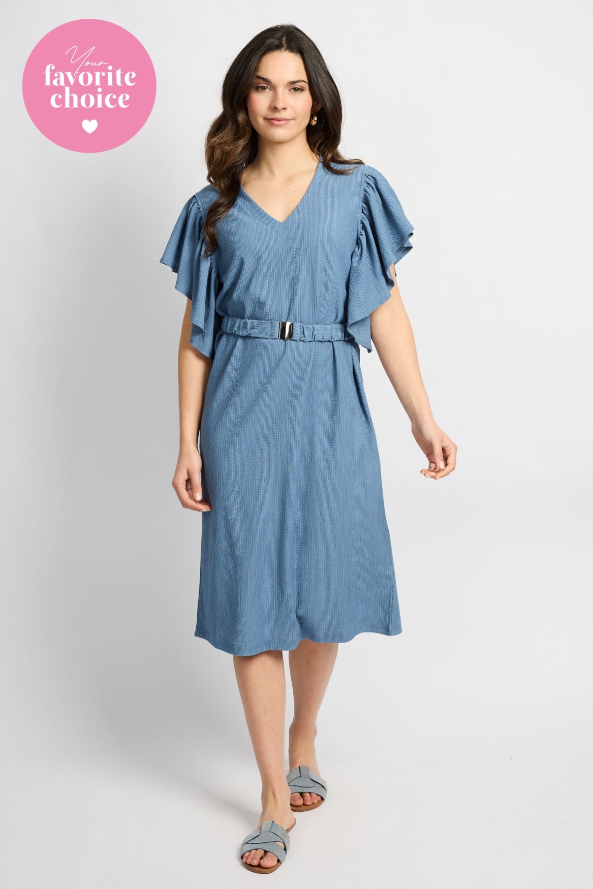C&S Daisy Jurk dusty blue