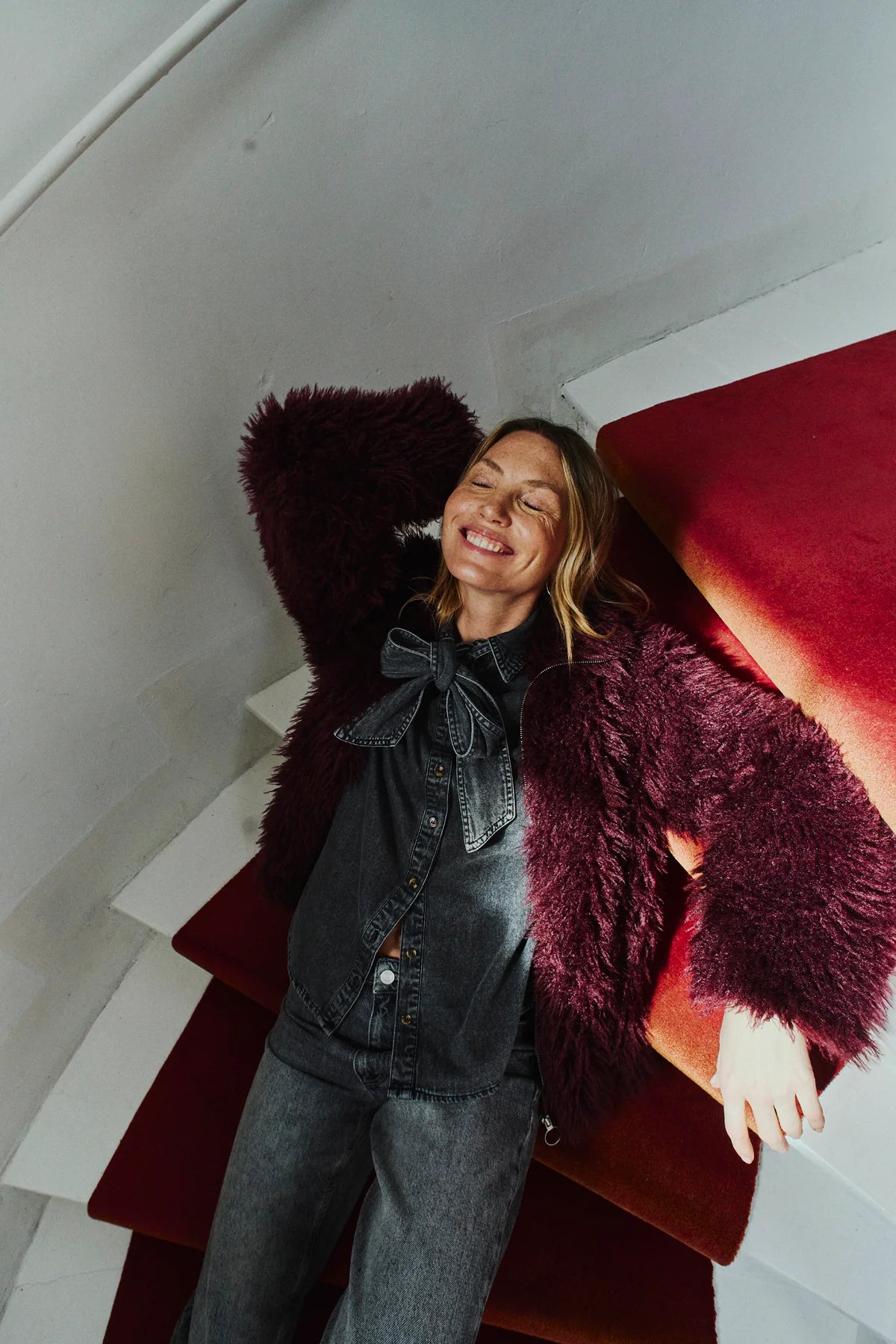 Freequent Fine Jacket port royale burgundy