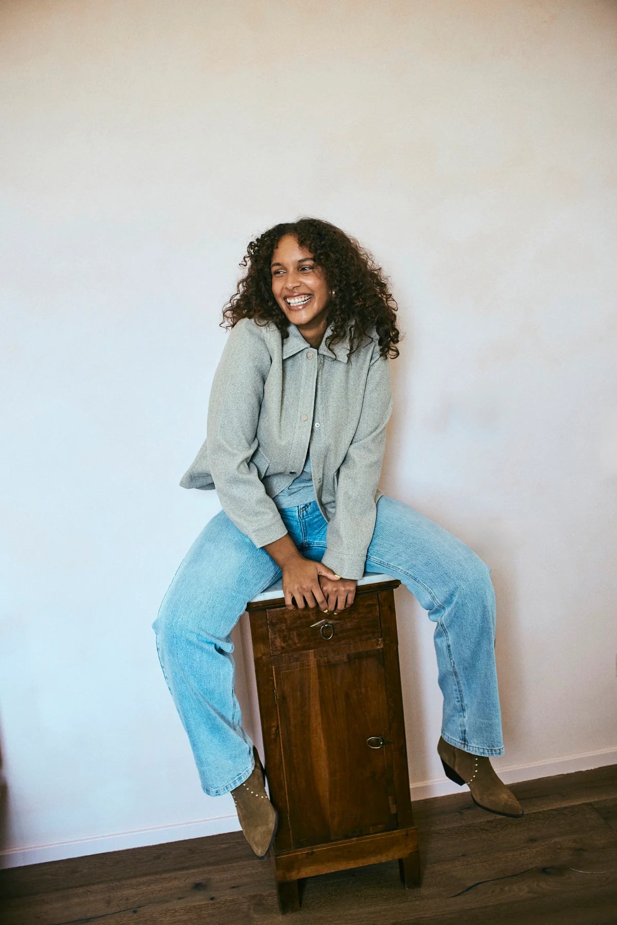 Freequent Midde Turn Up Jeans L32 light blue denim