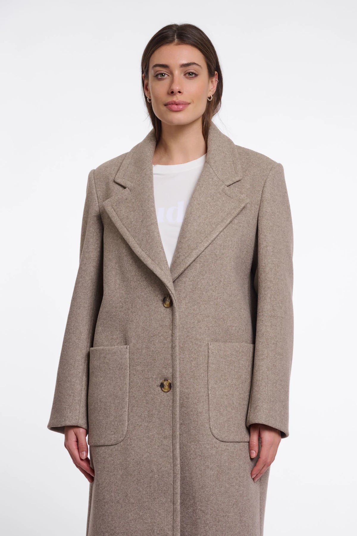 Rino & Pelle Cecile Single breasted coat Toffee Melange