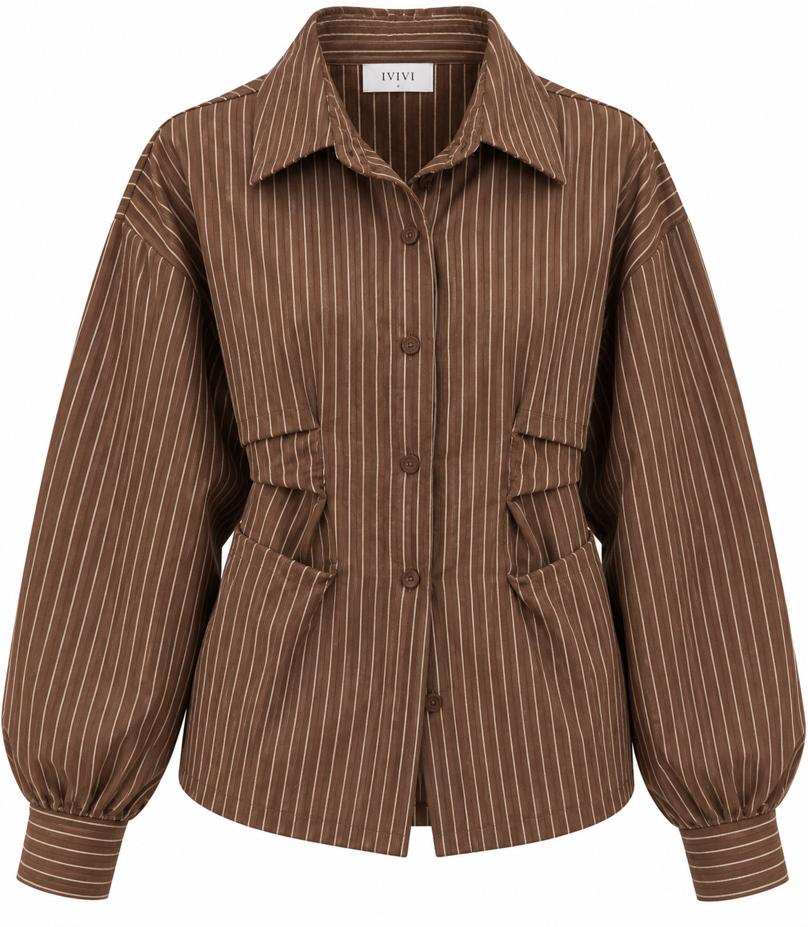 Ivivi Geruite Blouse H 4973 Chocolate