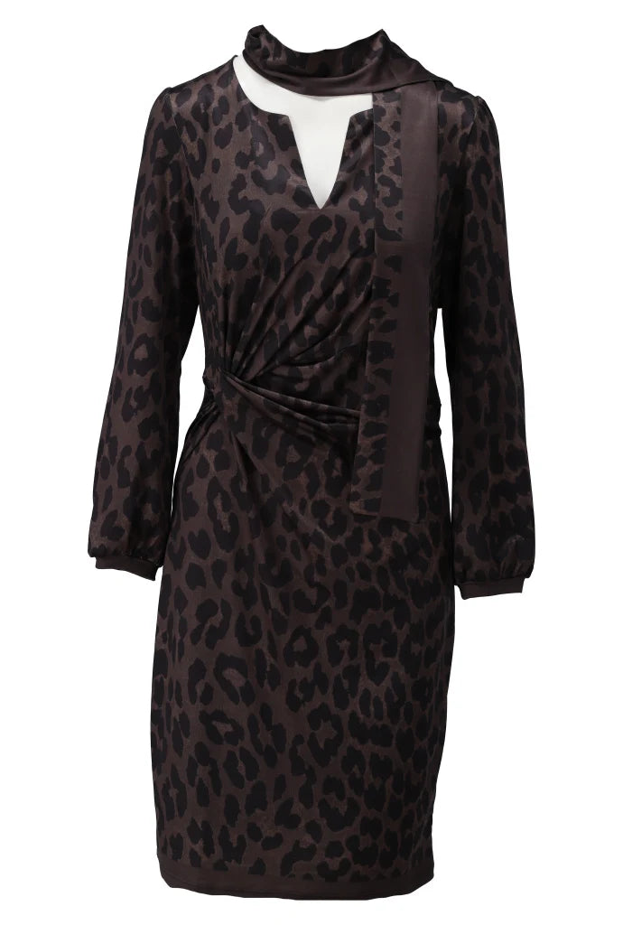 K-Design Korte Jurk Met Sjaaltje & Luipaardprint D324-P161