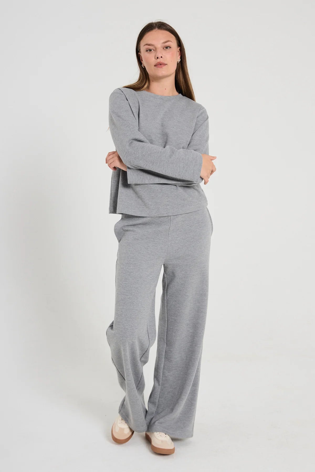 Freequent Ember Broek med. grey melange