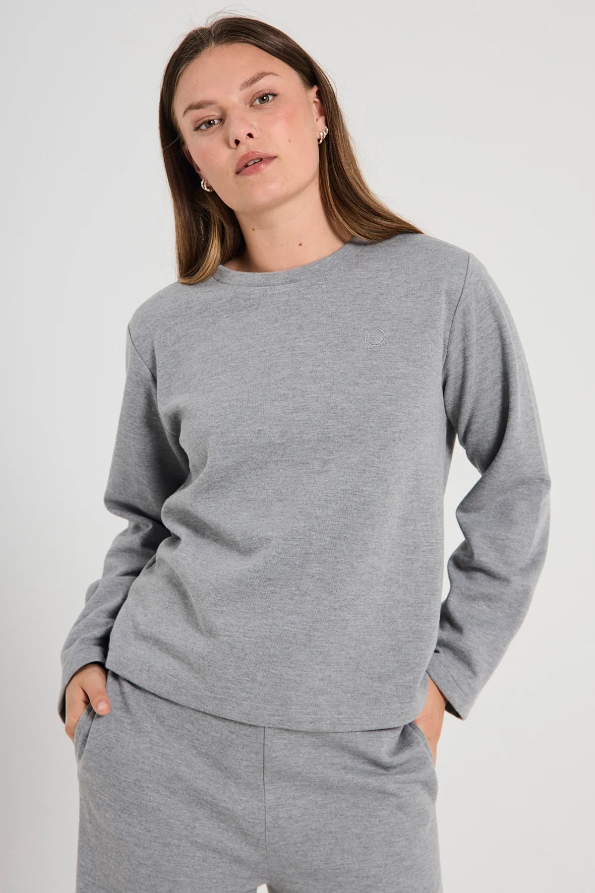 Freequent Ember Pullover sweater medium grey melange