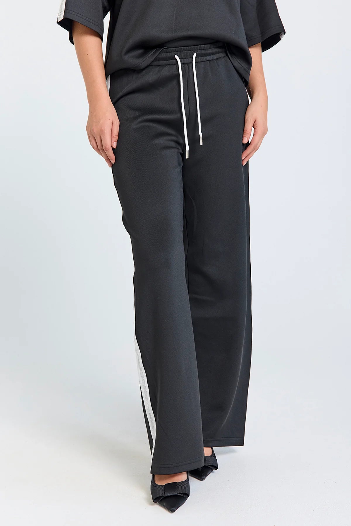 Freequent Malacy Broek black w. star offwhite