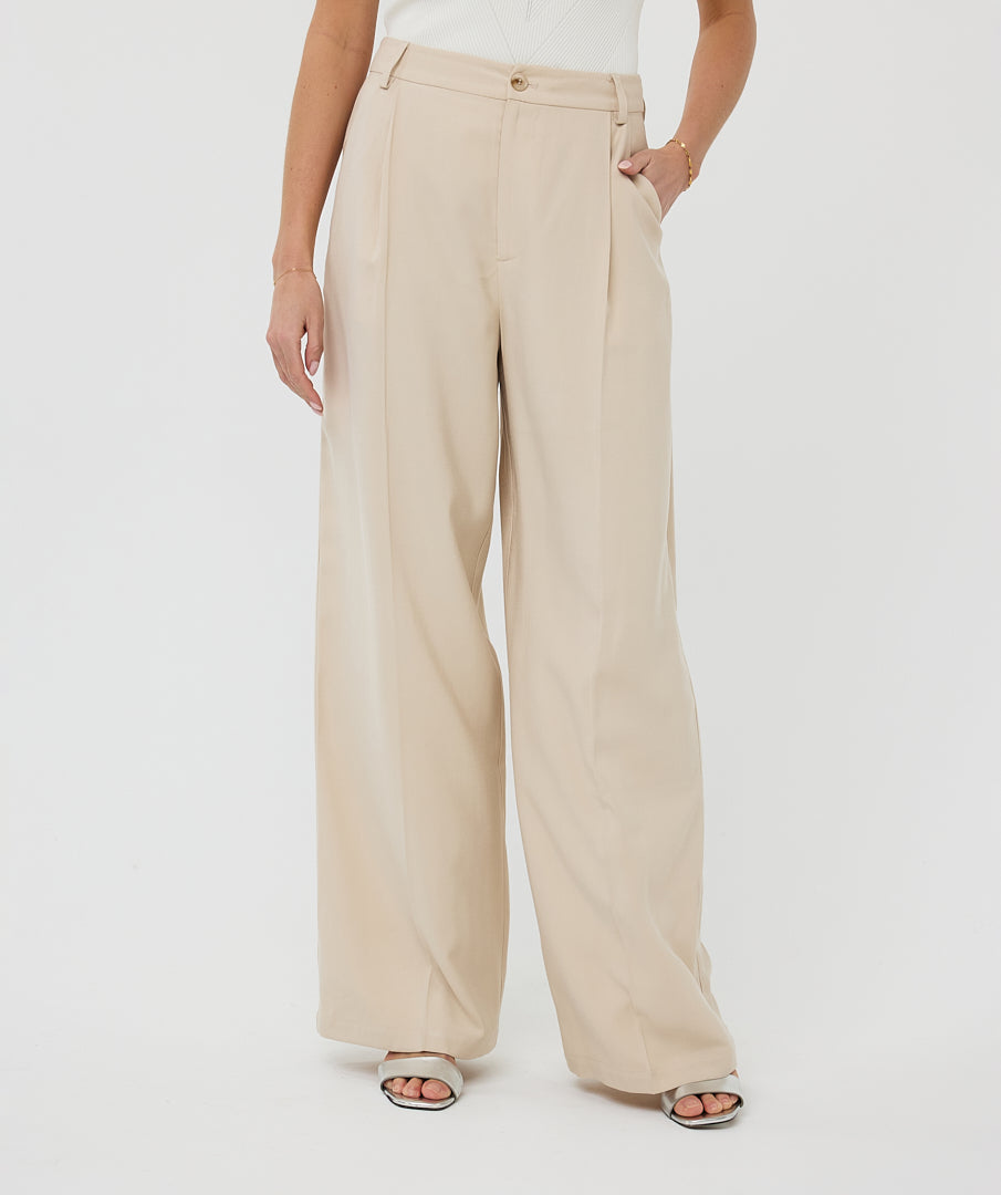 Esqualo Trousers WB Pleat Broek light sand HS25.10221